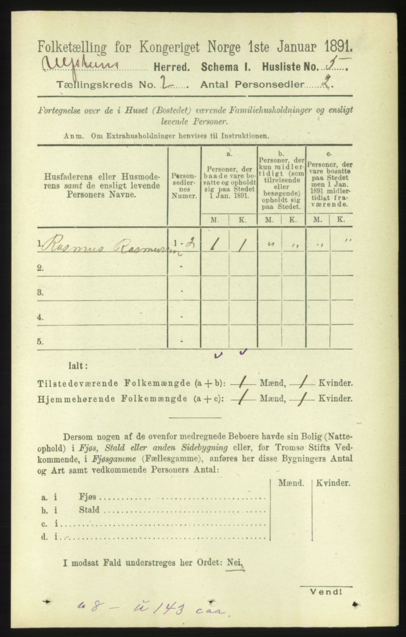 RA, 1891 census for 1516 Ulstein, 1891, p. 259