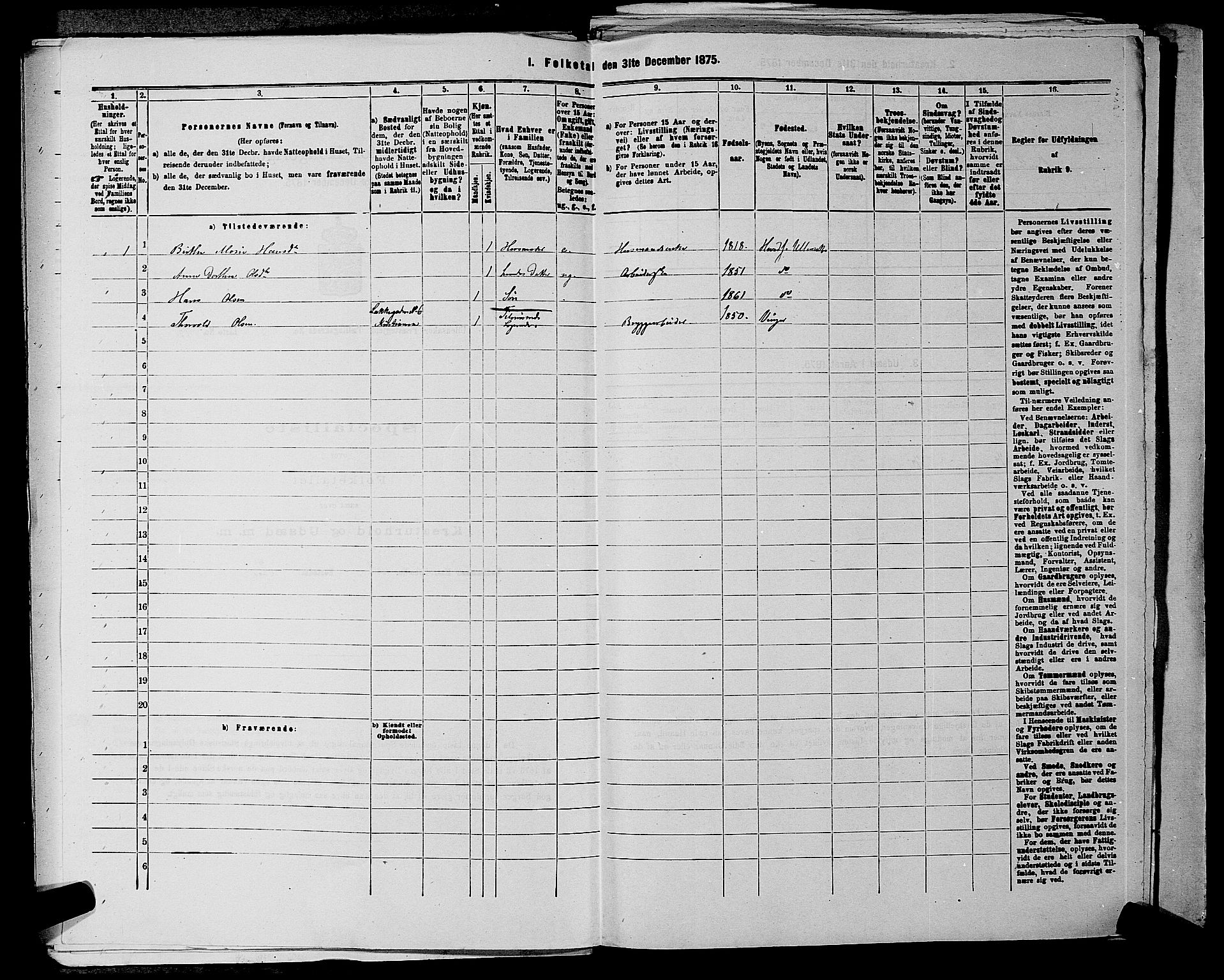 RA, 1875 census for 0235P Ullensaker, 1875, p. 447