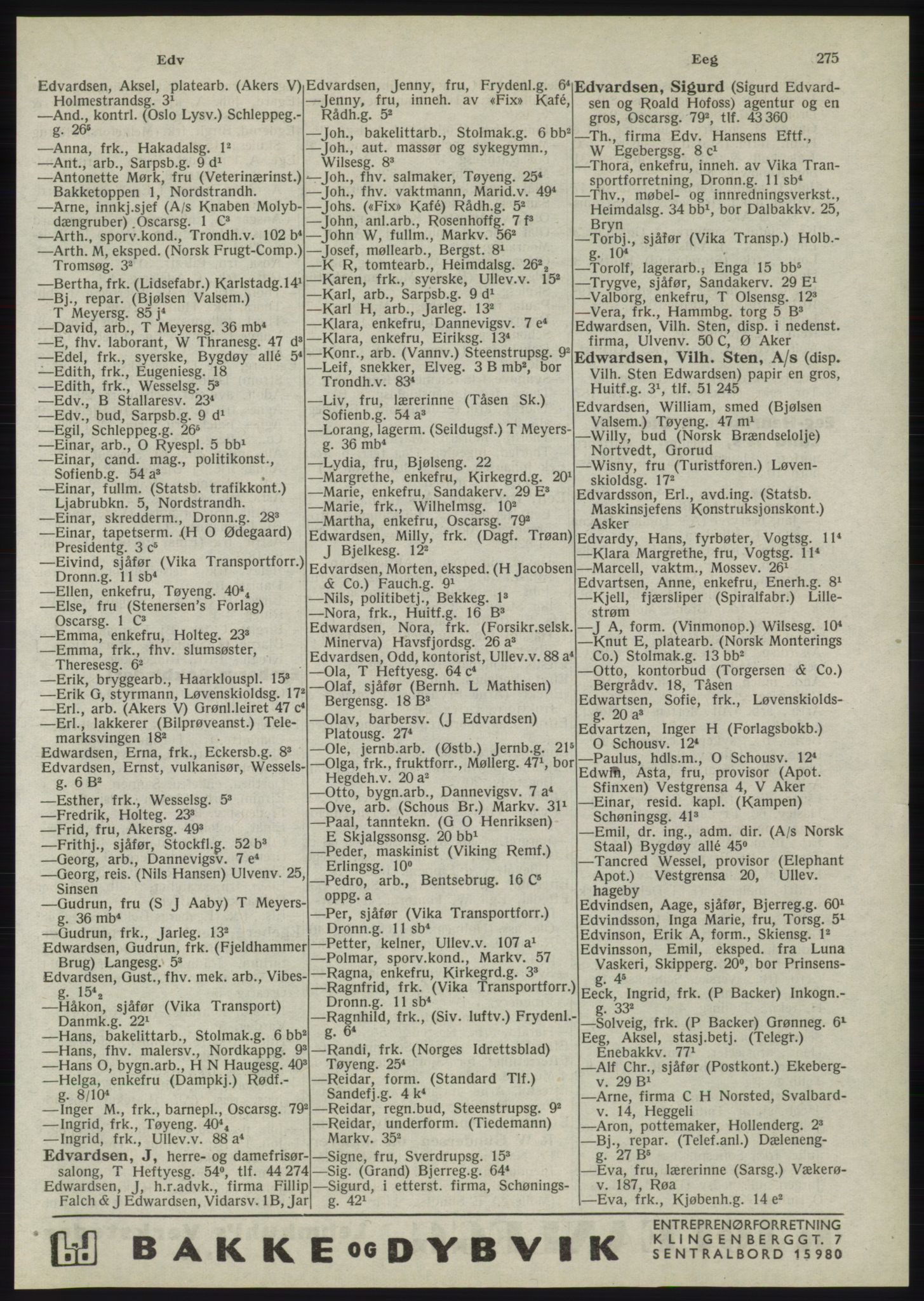 Kristiania/Oslo adressebok, PUBL/-, 1945, p. 271