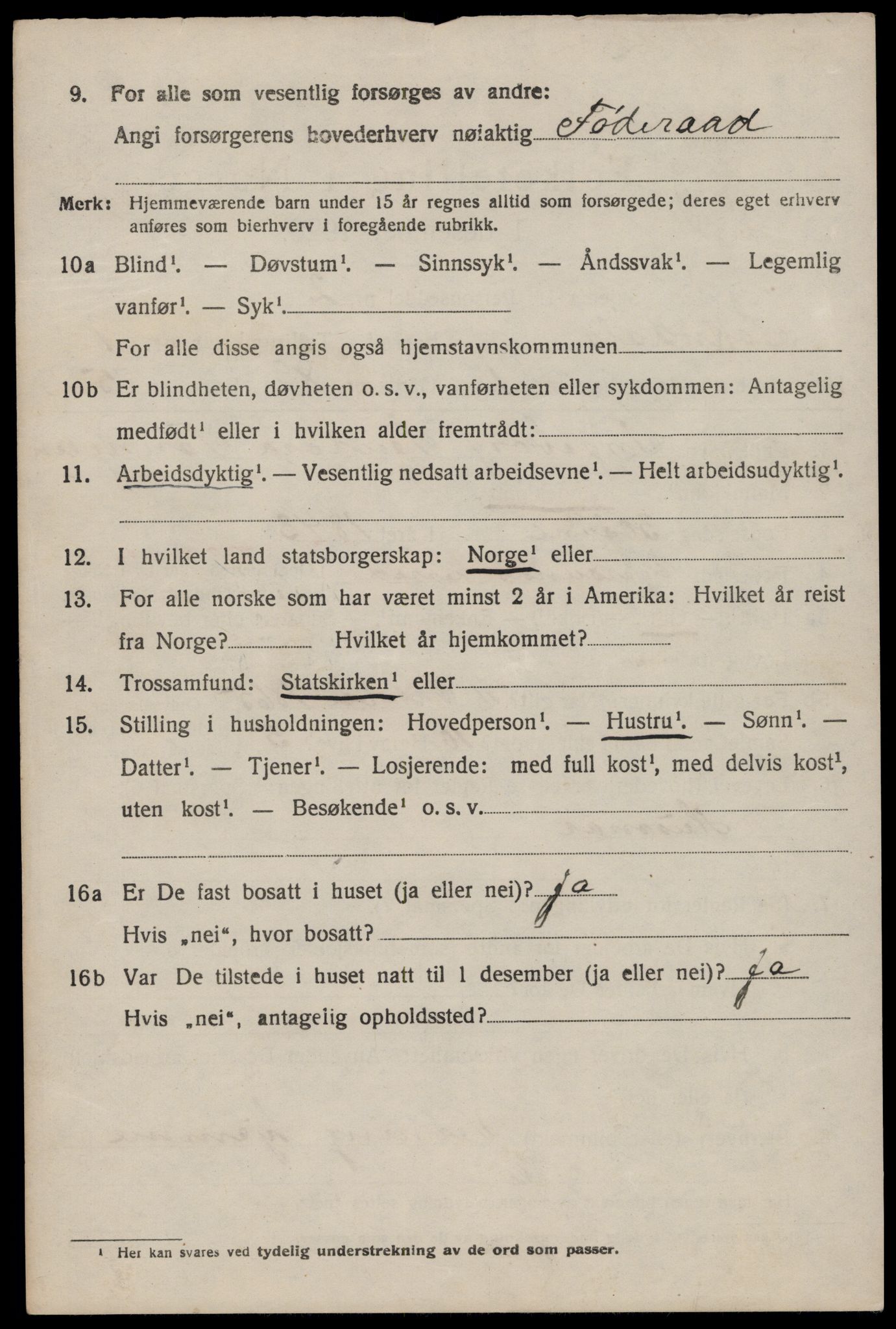 SAST, 1920 census for Sokndal, 1920, p. 5342