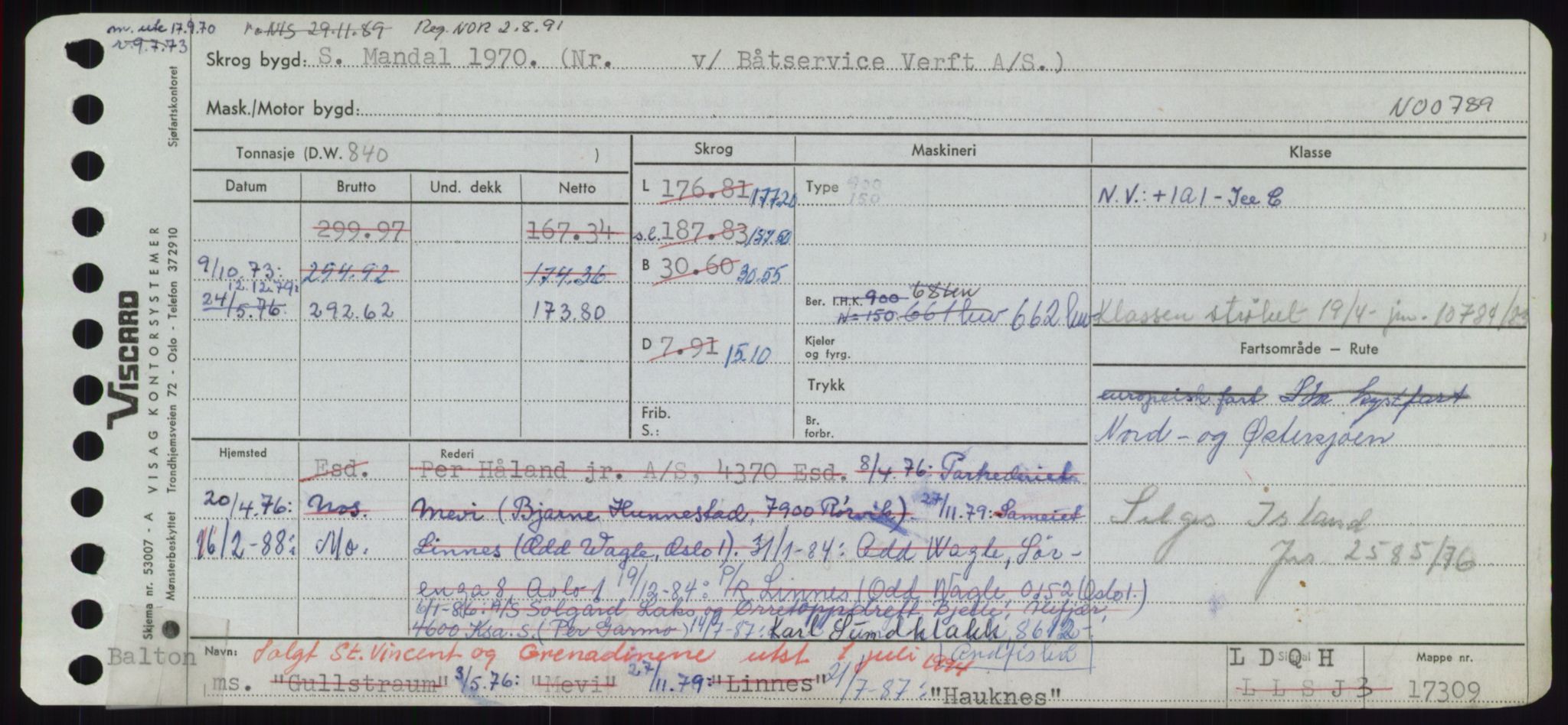 Sjøfartsdirektoratet med forløpere, Skipsmålingen, RA/S-1627/H/Hd/L0014: Fartøy, H-Havl, p. 441