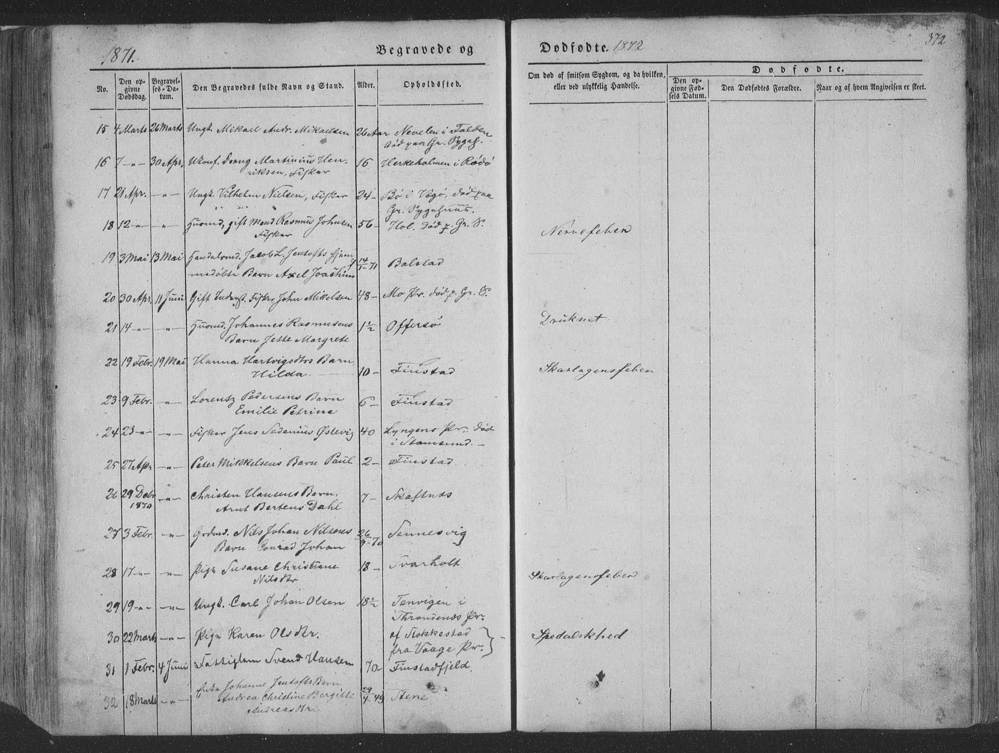 Ministerialprotokoller, klokkerbøker og fødselsregistre - Nordland, AV/SAT-A-1459/881/L1165: Parish register (copy) no. 881C02, 1854-1876, p. 372