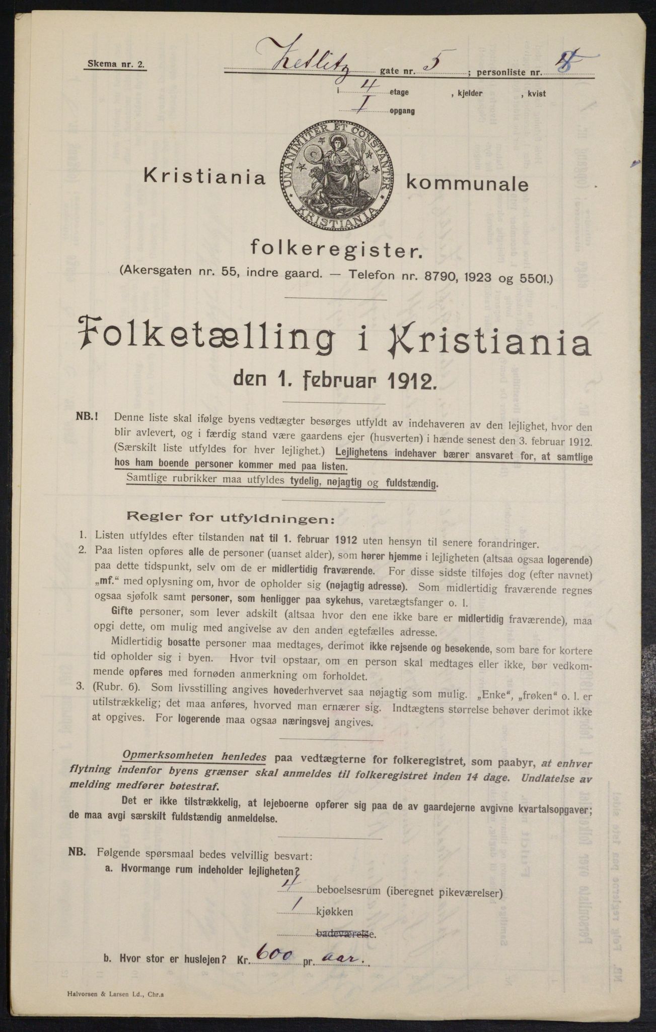 OBA, Municipal Census 1912 for Kristiania, 1912, p. 128672