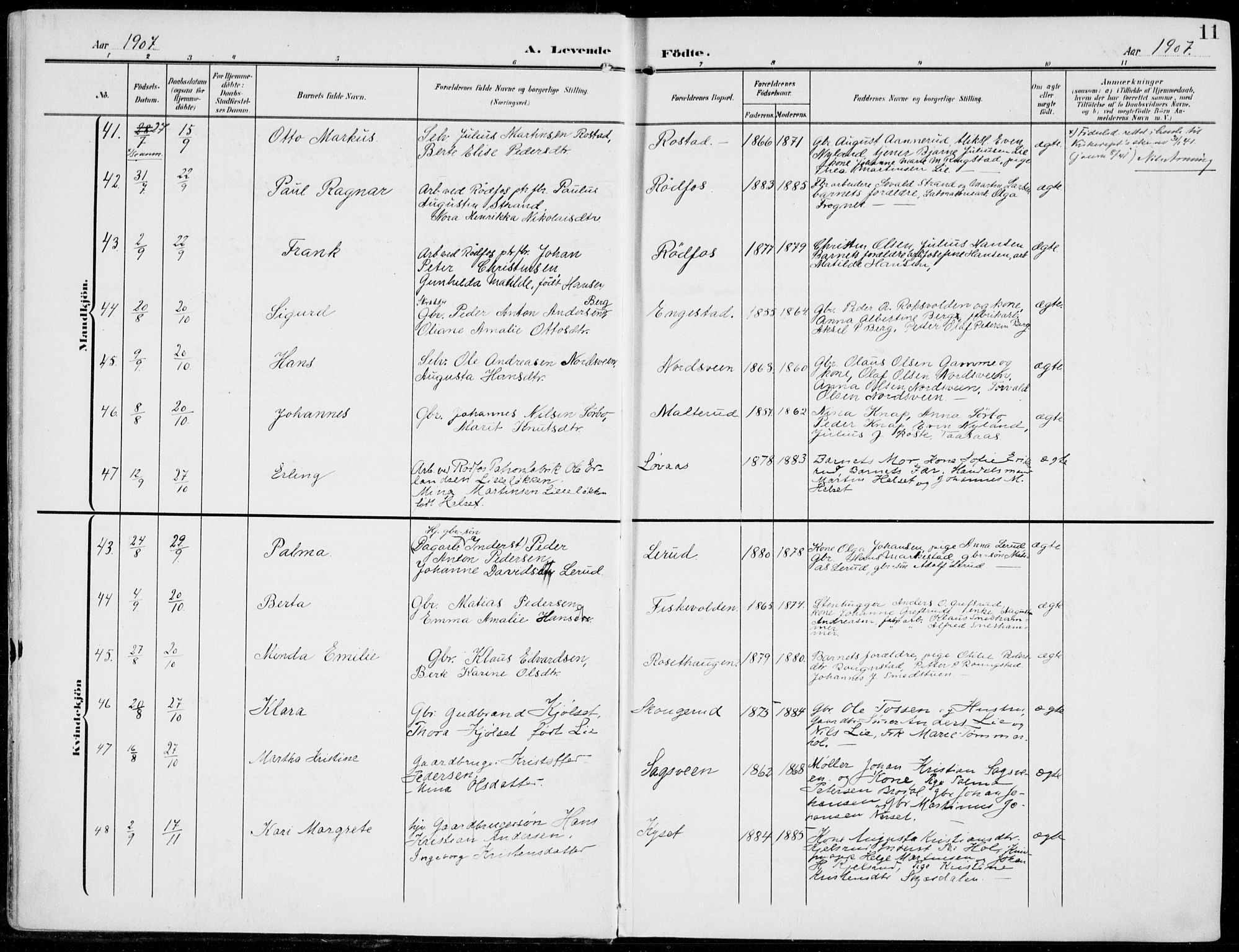 Vestre Toten prestekontor, AV/SAH-PREST-108/H/Ha/Haa/L0014: Parish register (official) no. 14, 1907-1920, p. 11