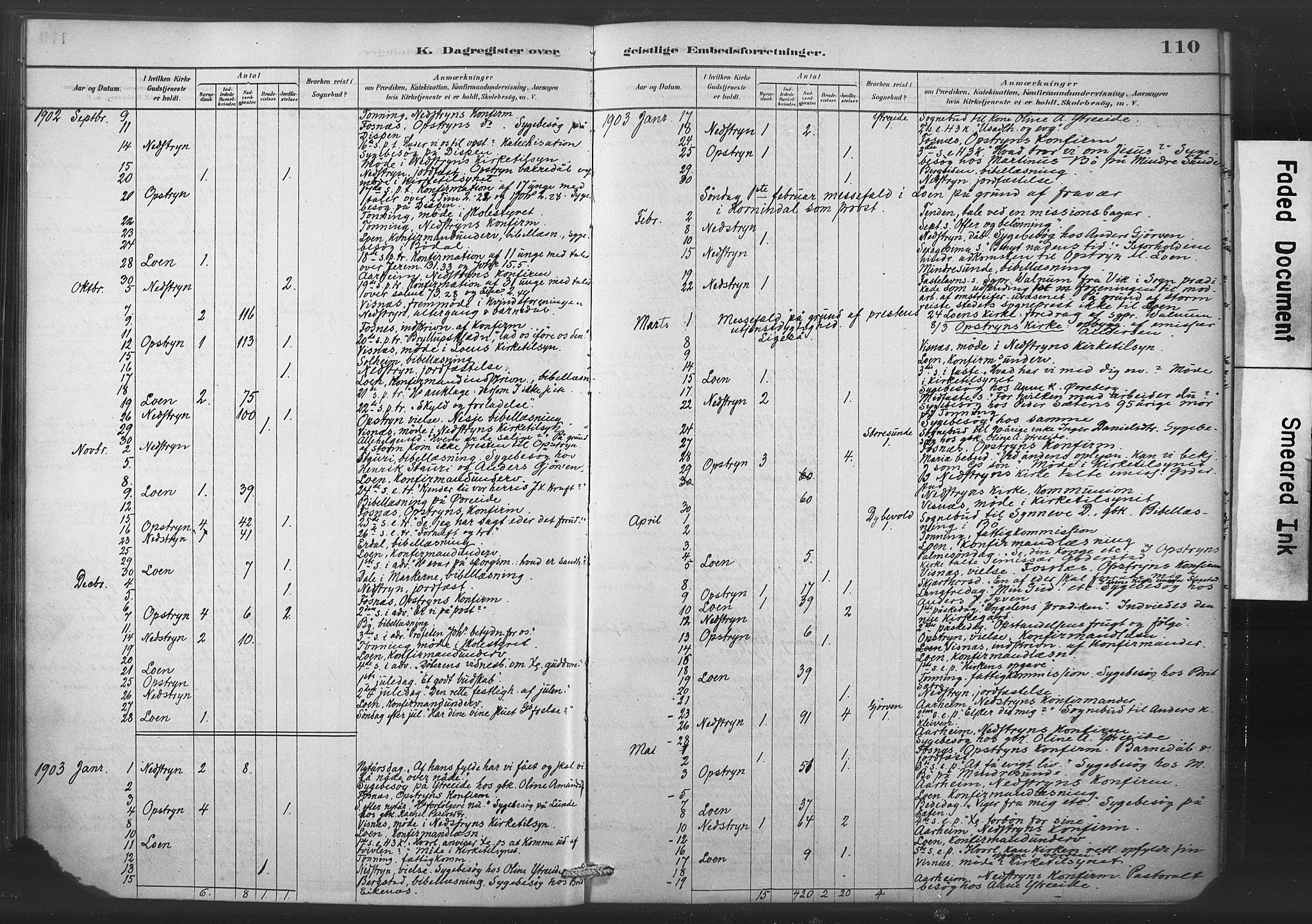 Stryn Sokneprestembete, AV/SAB-A-82501: Parish register (official) no. C 1, 1878-1907, p. 110