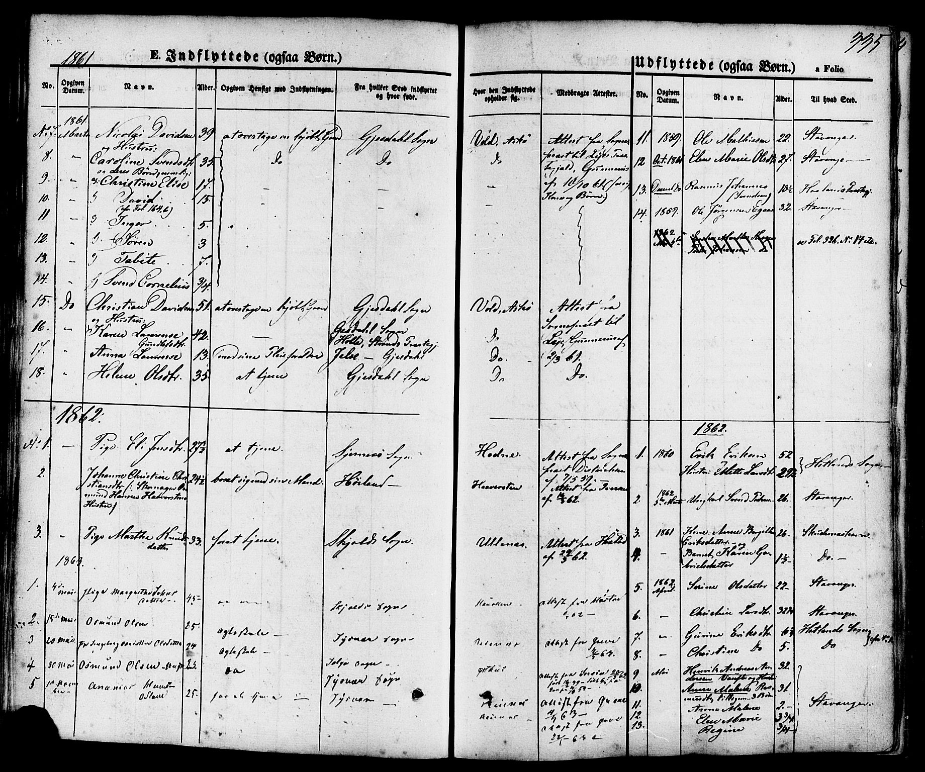 Rennesøy sokneprestkontor, SAST/A -101827/H/Ha/Haa/L0006: Parish register (official) no. A 6, 1860-1878, p. 335