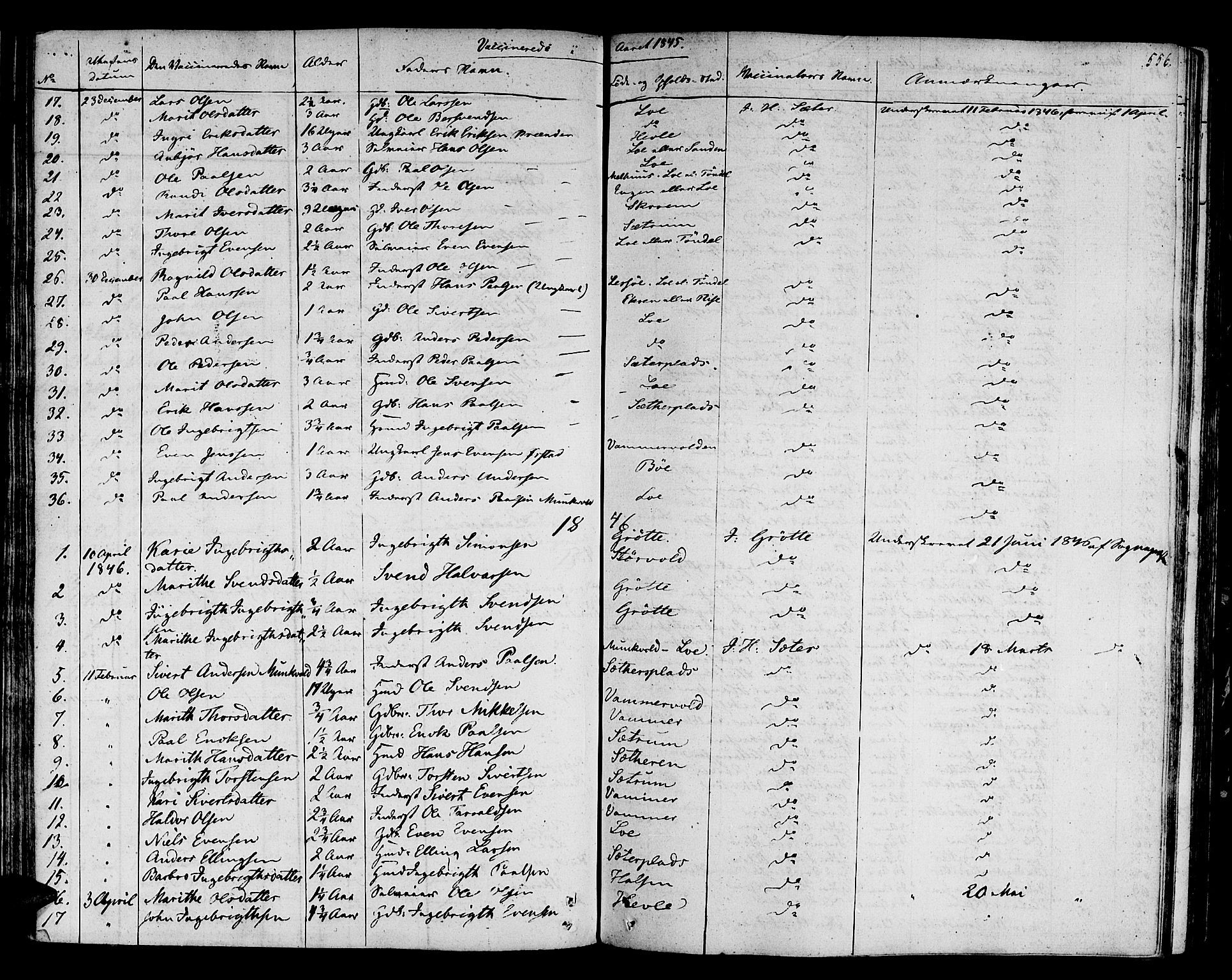 Ministerialprotokoller, klokkerbøker og fødselsregistre - Sør-Trøndelag, SAT/A-1456/678/L0897: Parish register (official) no. 678A06-07, 1821-1847, p. 556