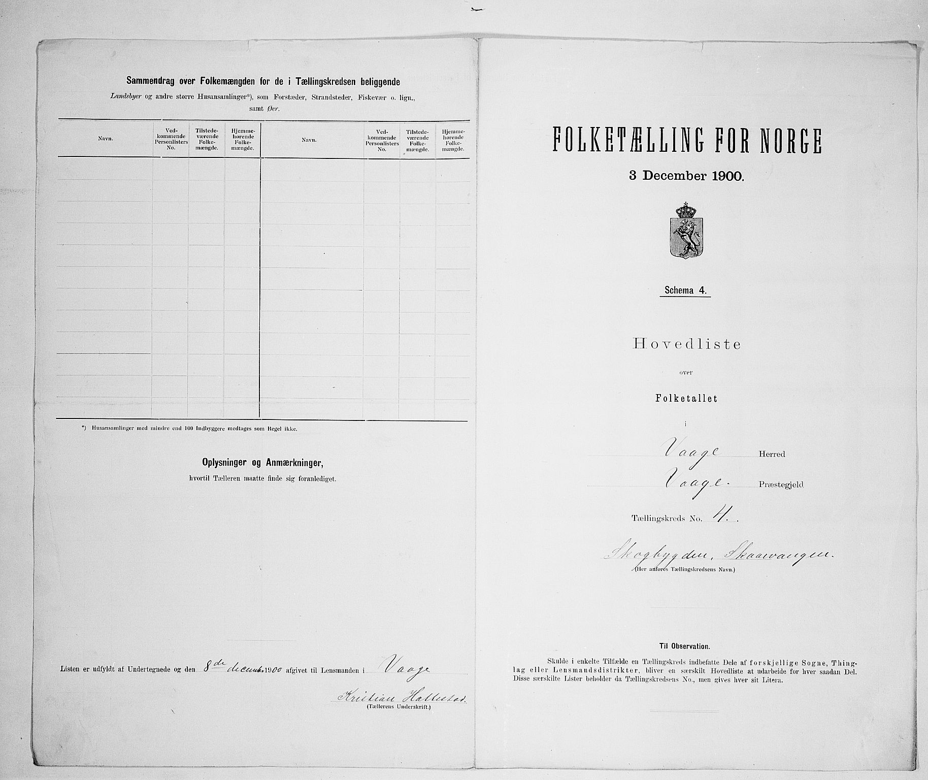 SAH, 1900 census for Vågå, 1900, p. 33