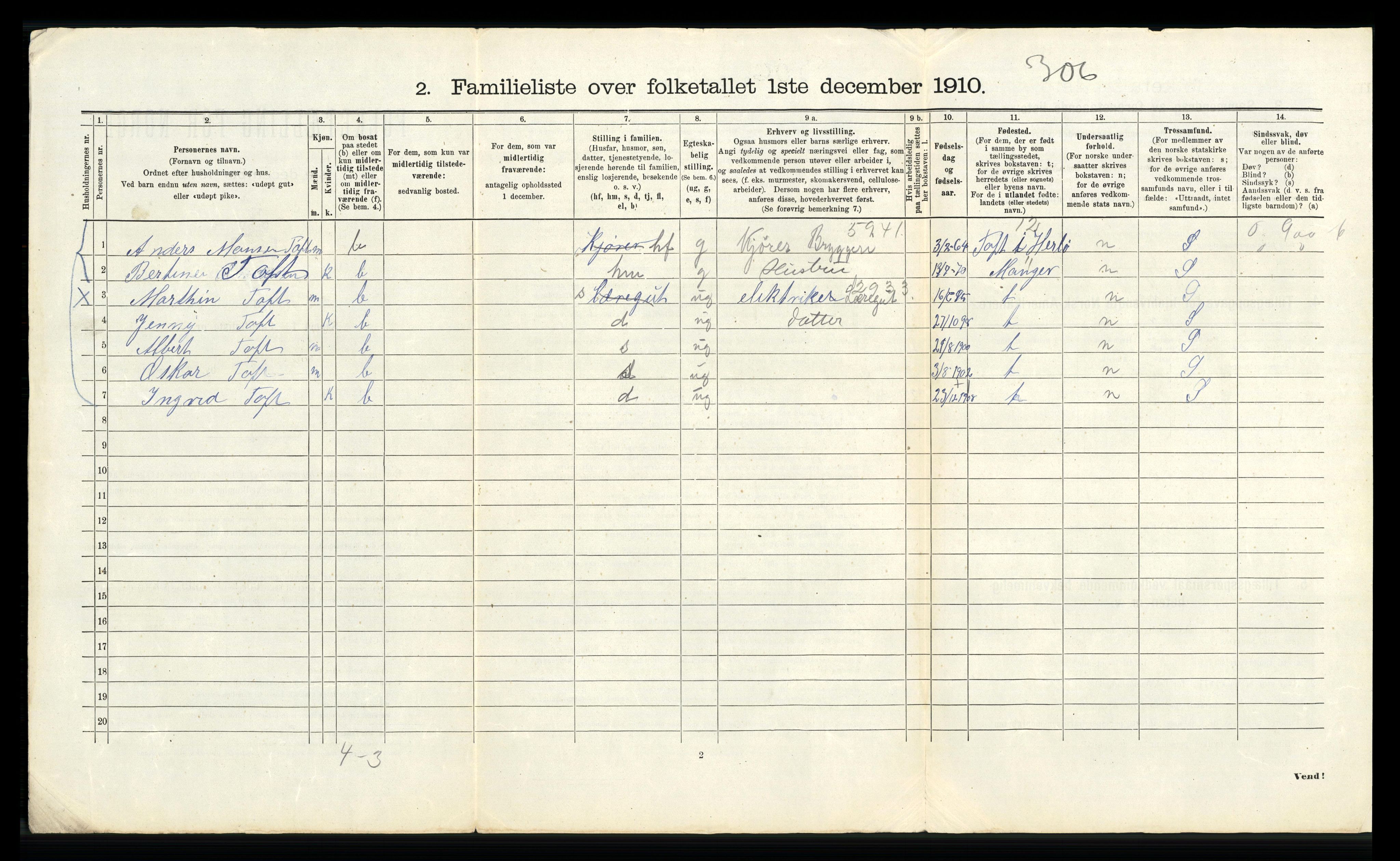 RA, 1910 census for Bergen, 1910, p. 29488