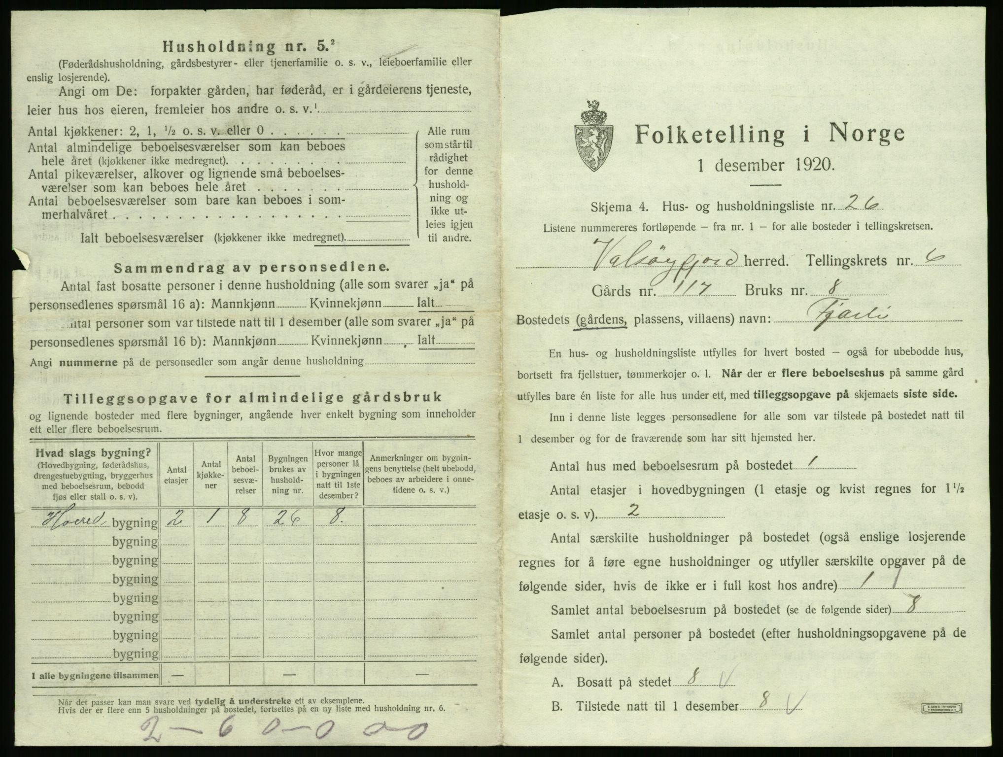 SAT, 1920 census for Valsøyfjord, 1920, p. 445