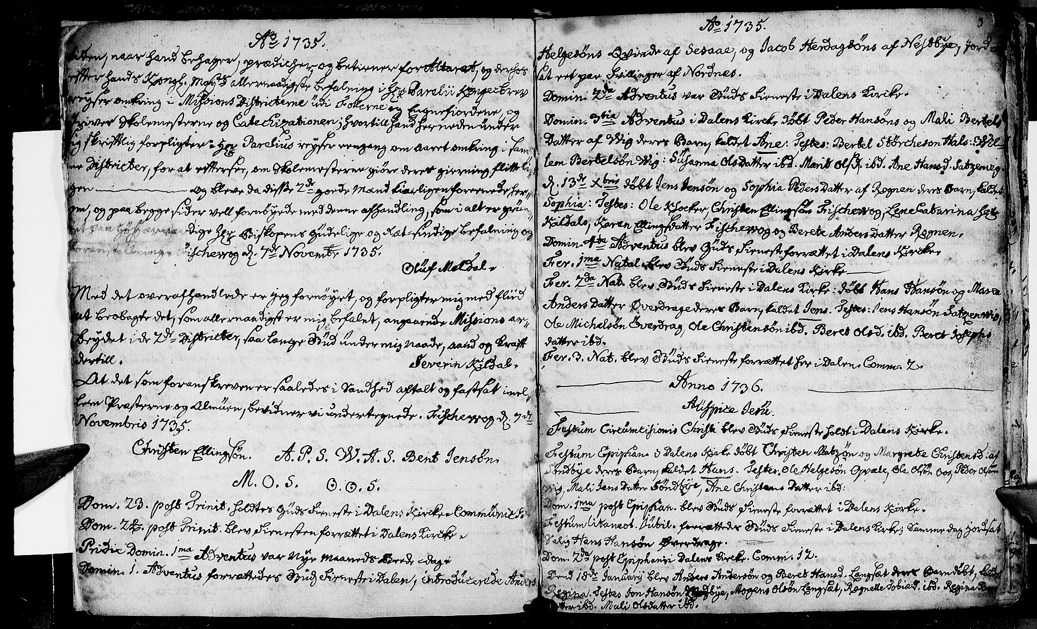 Ministerialprotokoller, klokkerbøker og fødselsregistre - Nordland, SAT/A-1459/847/L0662: Parish register (official) no. 847A02, 1735-1749, p. 3
