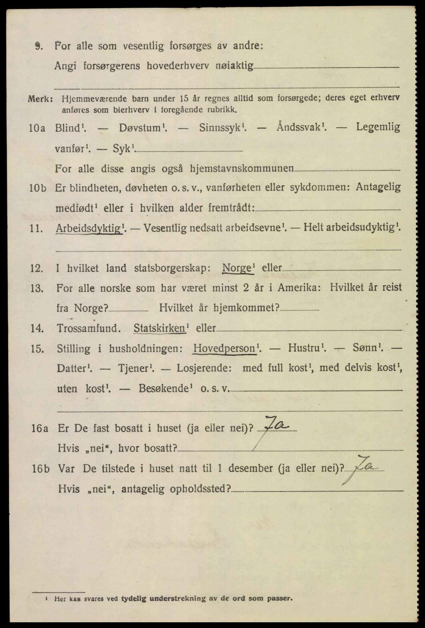 SAK, 1920 census for Tonstad, 1920, p. 723