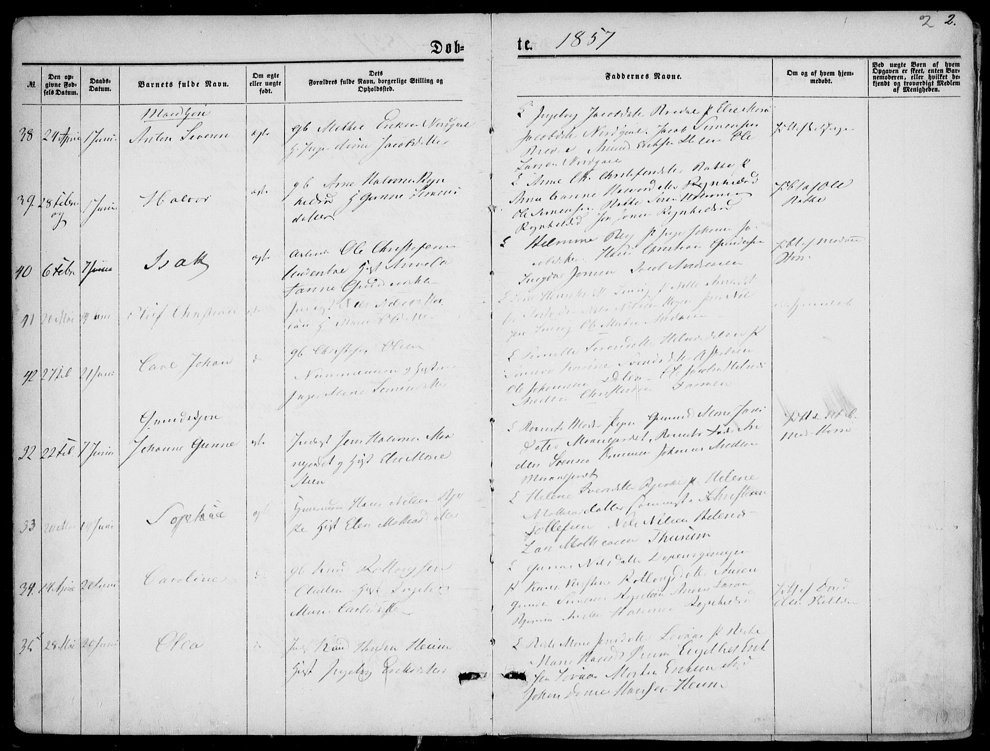 Hedrum kirkebøker, SAKO/A-344/F/Fa/L0007: Parish register (official) no. I 7, 1857-1868, p. 2