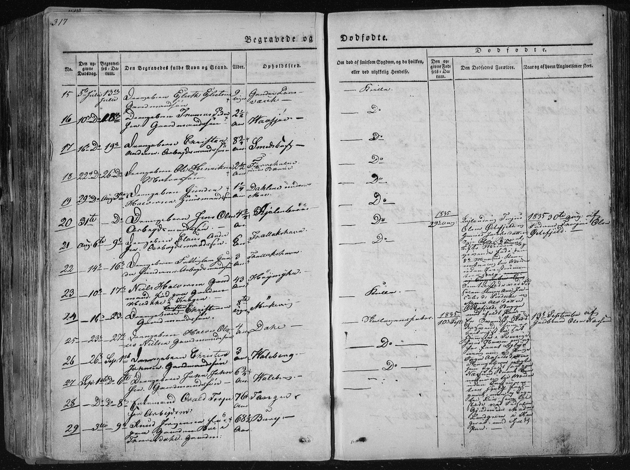 Sannidal kirkebøker, AV/SAKO-A-296/F/Fa/L0006: Parish register (official) no. 6, 1831-1847, p. 317