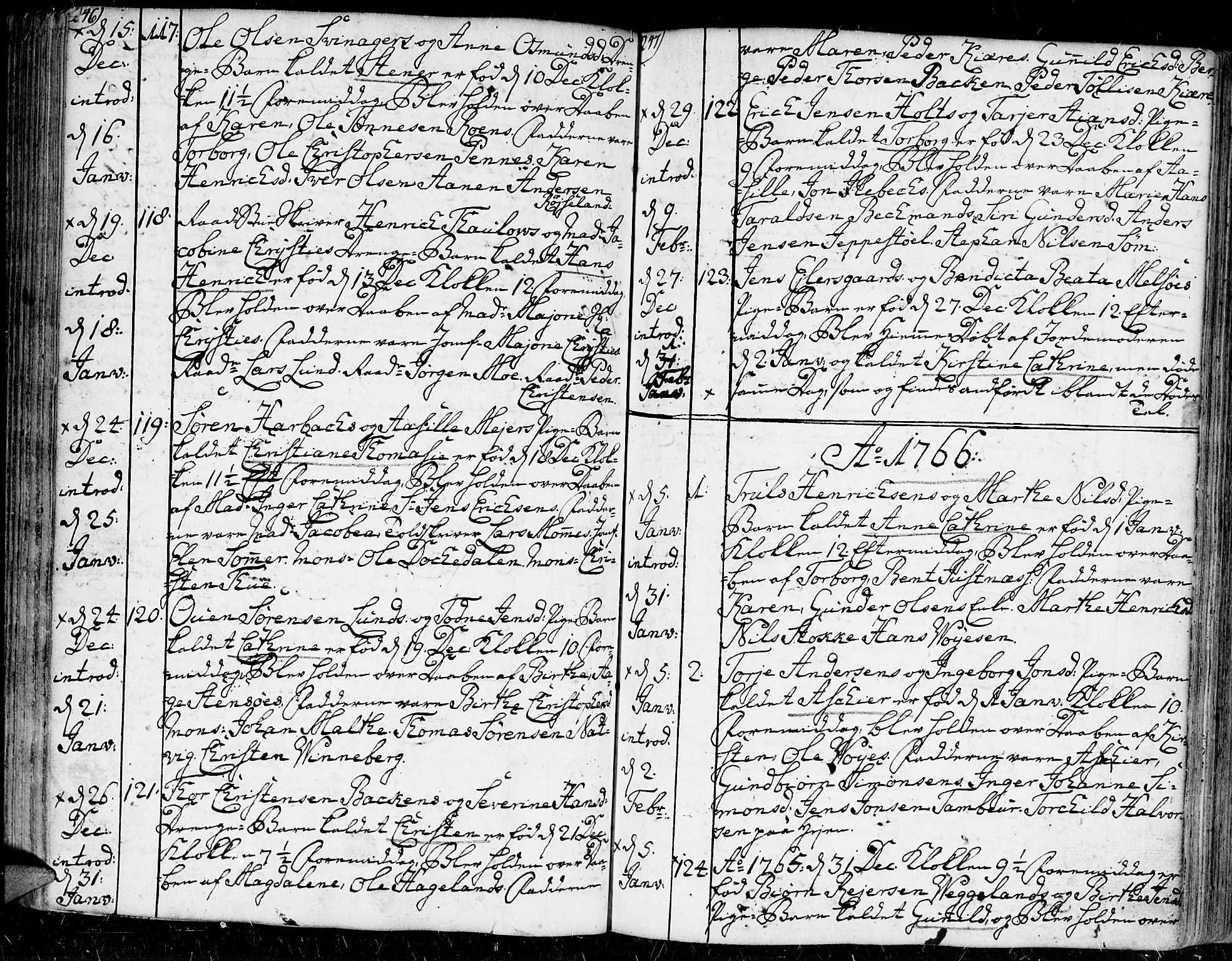 Kristiansand domprosti, AV/SAK-1112-0006/F/Fa/L0002: Parish register (official) no. A 2, 1755-1778, p. 246-247