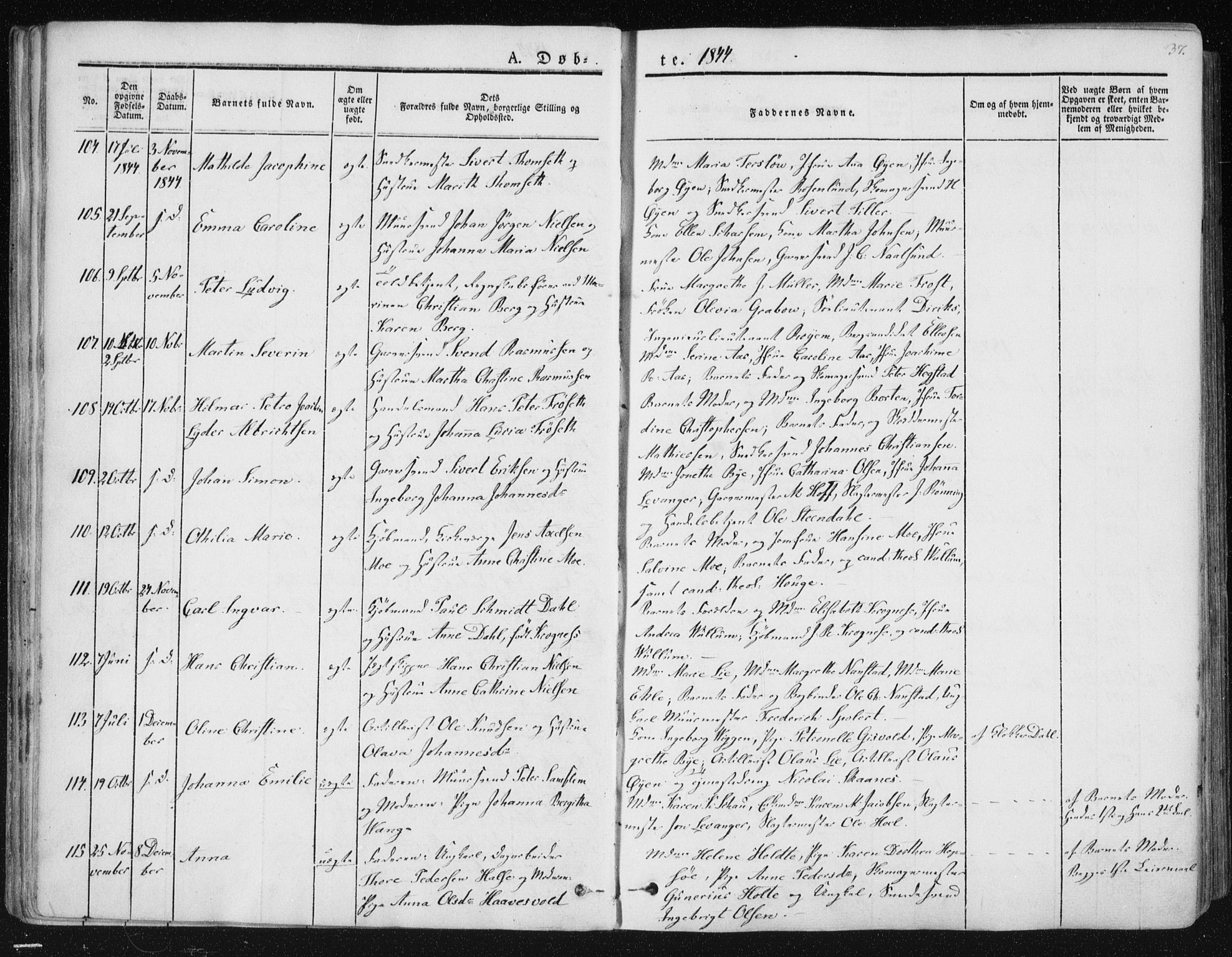 Ministerialprotokoller, klokkerbøker og fødselsregistre - Sør-Trøndelag, SAT/A-1456/602/L0110: Parish register (official) no. 602A08, 1840-1854, p. 37