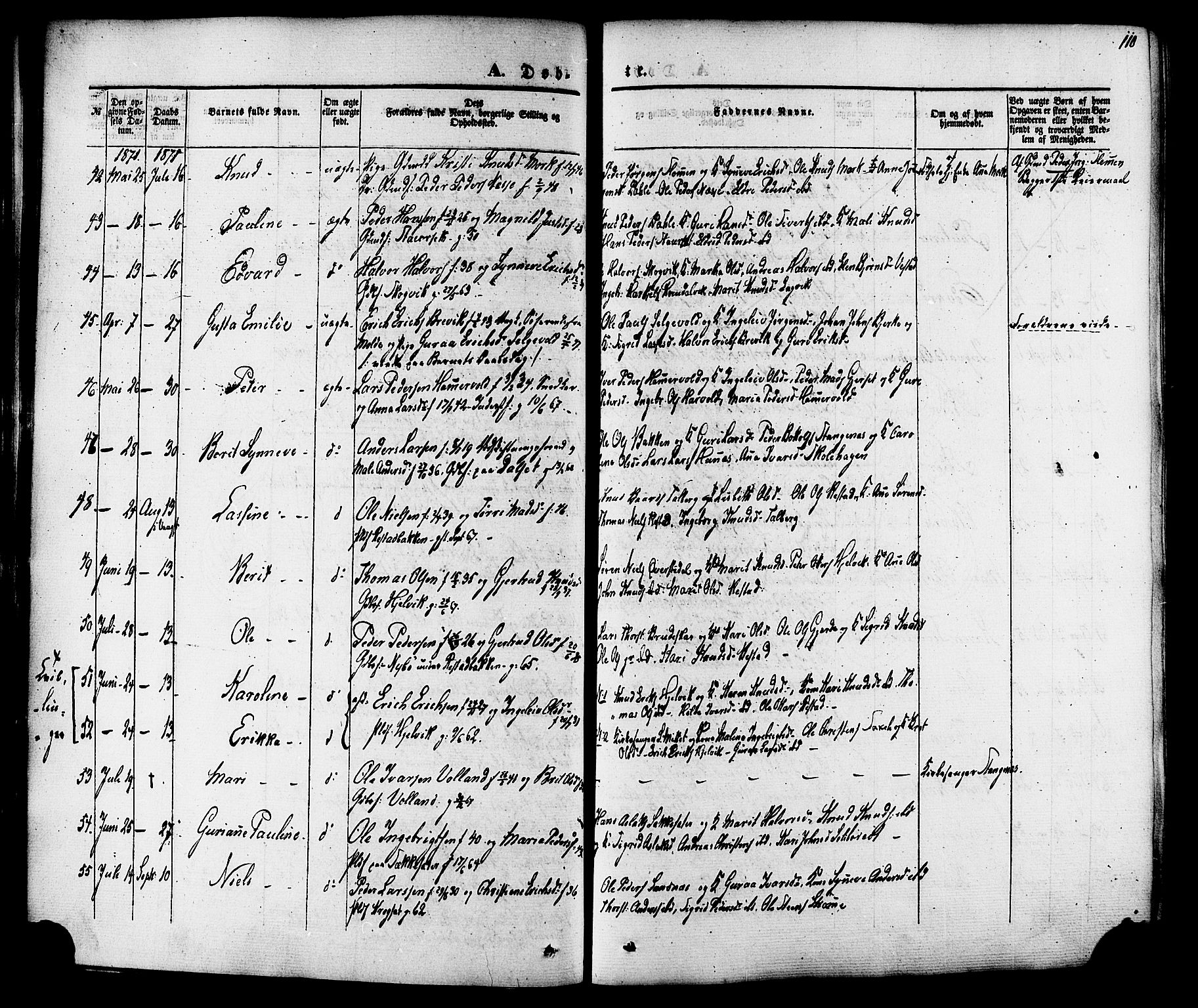 Ministerialprotokoller, klokkerbøker og fødselsregistre - Møre og Romsdal, AV/SAT-A-1454/547/L0603: Parish register (official) no. 547A05, 1846-1877, p. 110