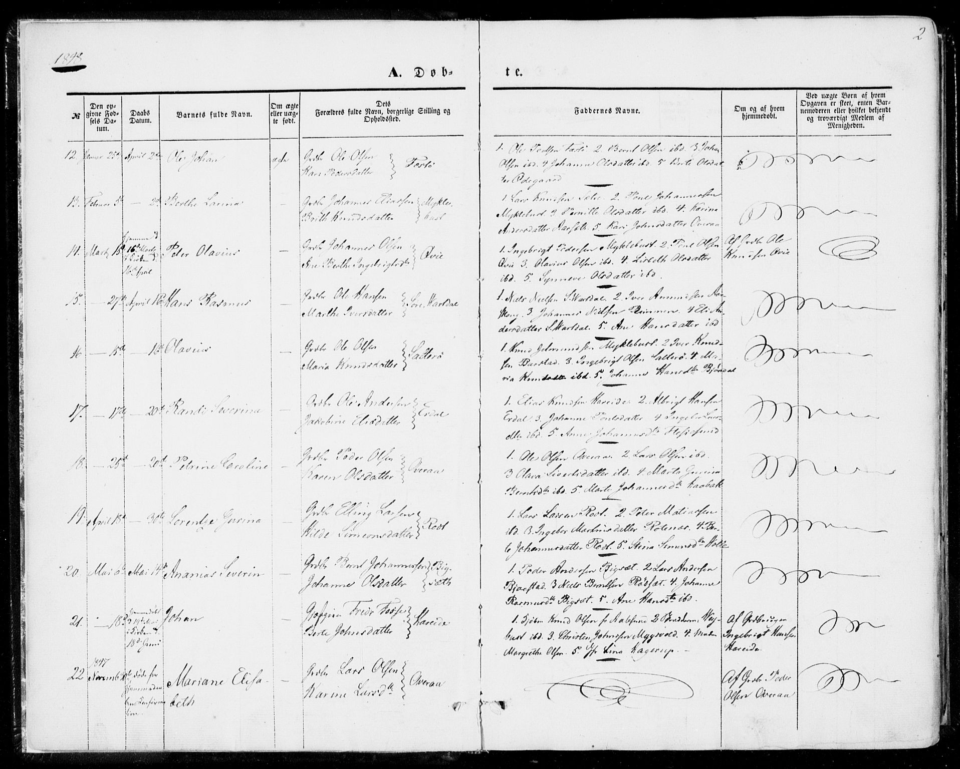 Ministerialprotokoller, klokkerbøker og fødselsregistre - Møre og Romsdal, SAT/A-1454/510/L0121: Parish register (official) no. 510A01, 1848-1877, p. 2
