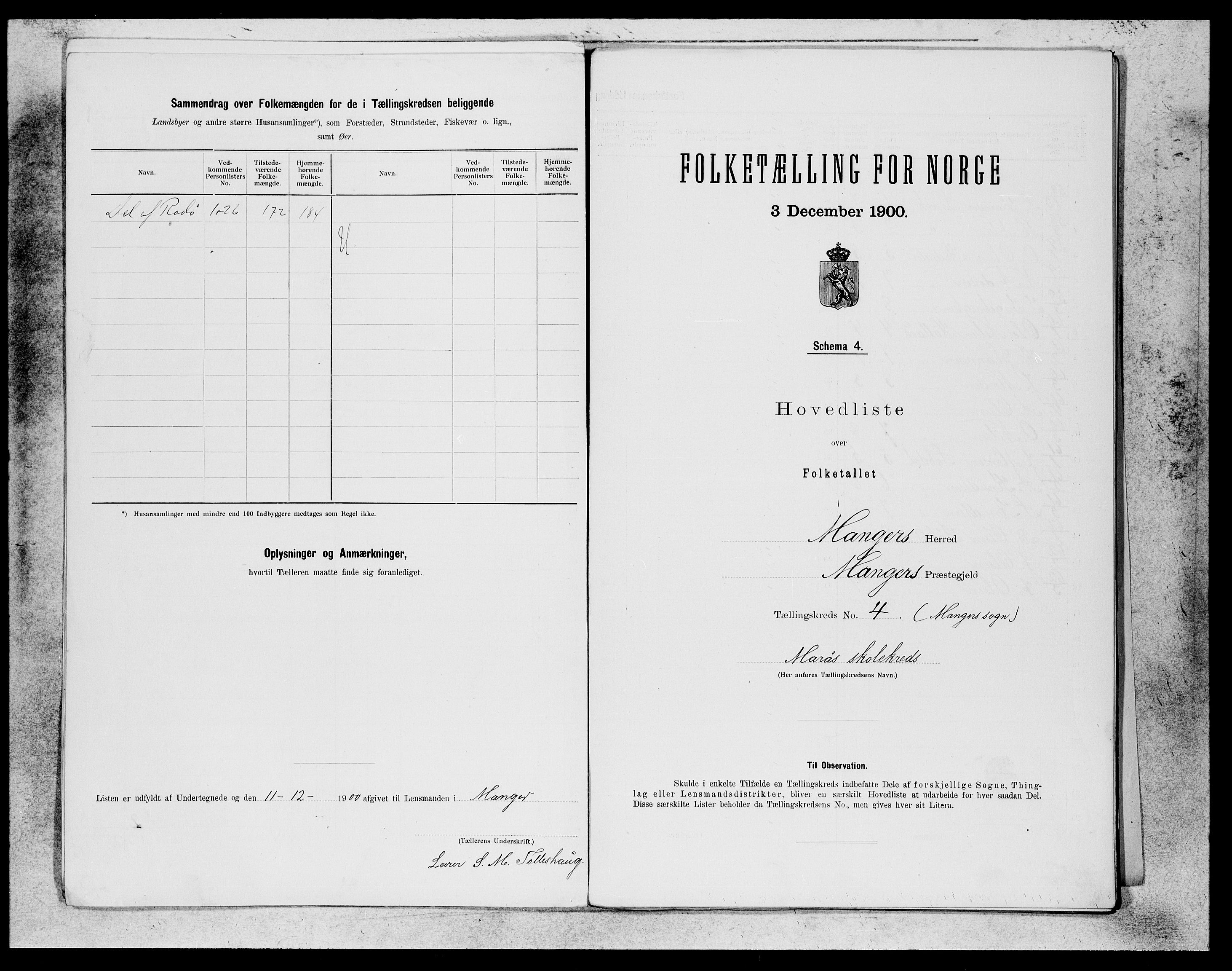 SAB, 1900 census for Manger, 1900, p. 7