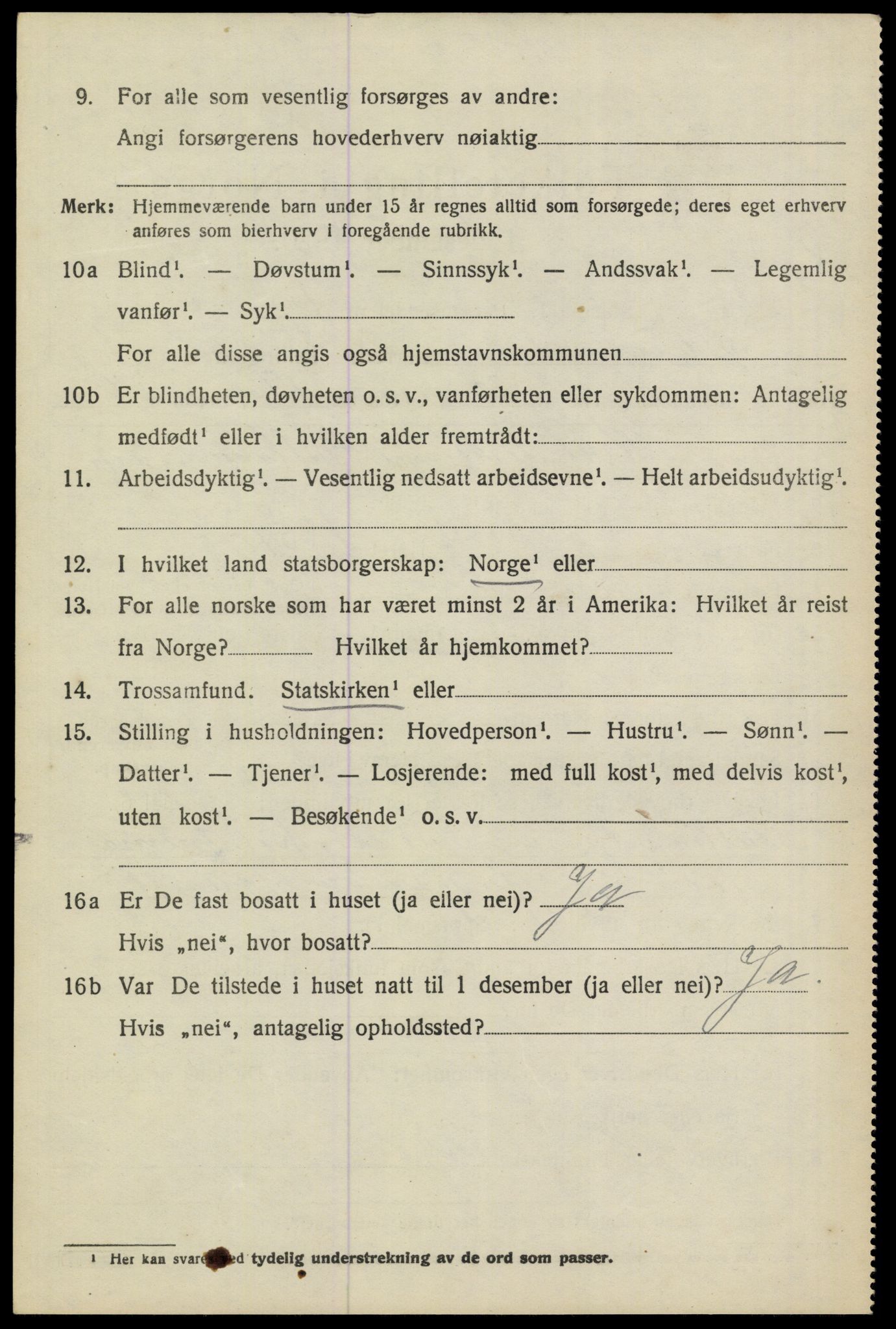 SAKO, 1920 census for Sannidal, 1920, p. 4912