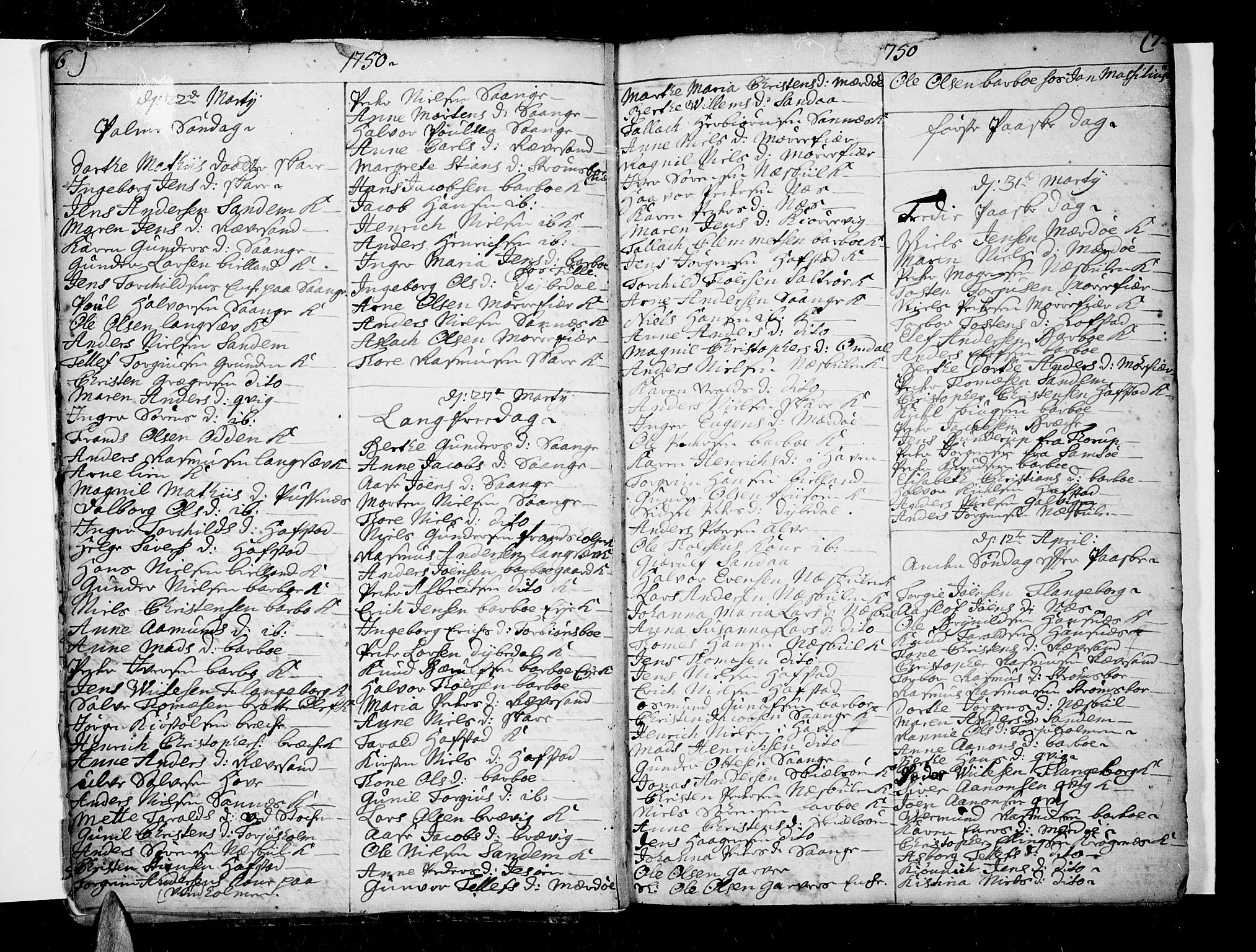 Tromøy sokneprestkontor, AV/SAK-1111-0041/F/Fa/L0001: Parish register (official) no. A 1, 1747-1793, p. 6-7