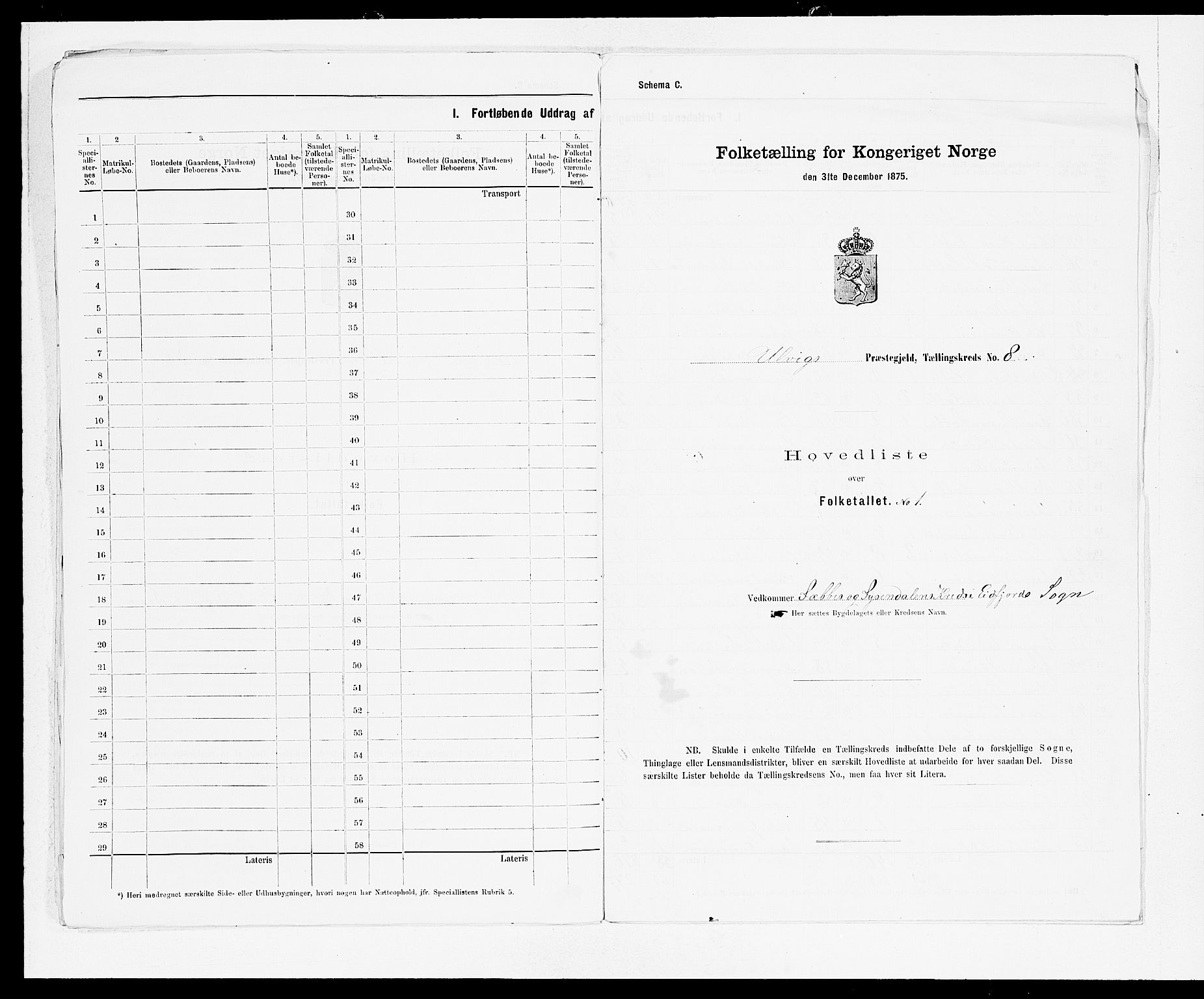 SAB, 1875 census for 1233P Ulvik, 1875, p. 21