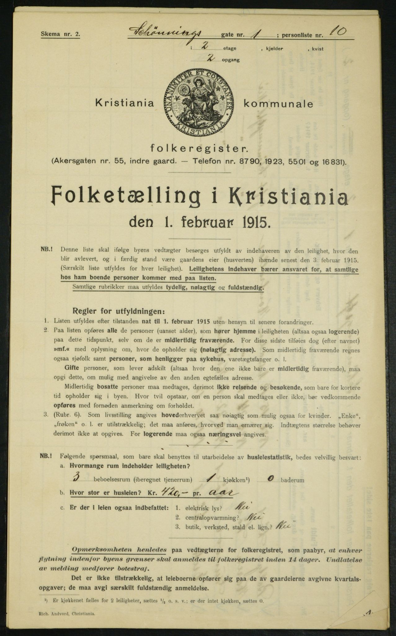 OBA, Municipal Census 1915 for Kristiania, 1915, p. 93073