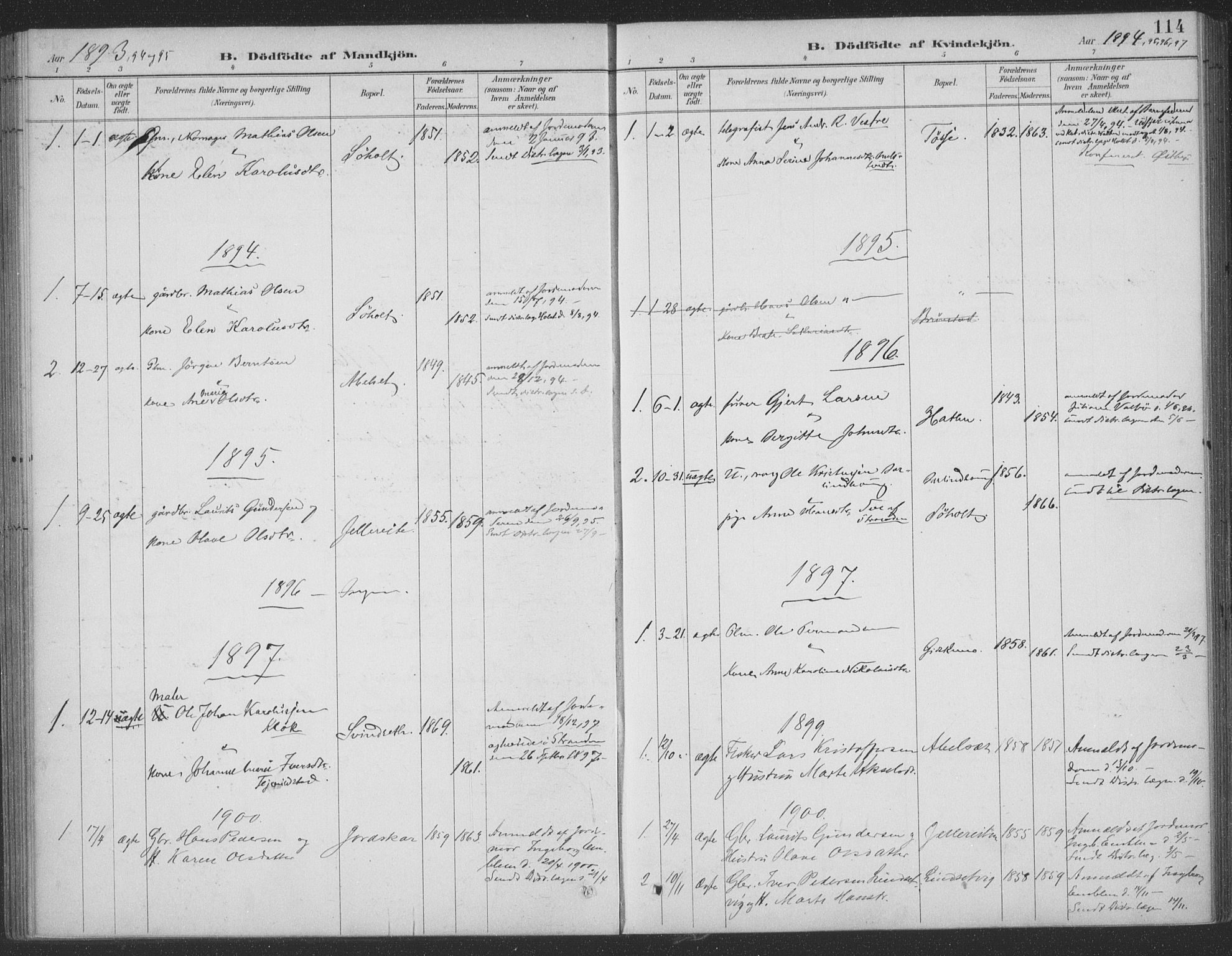 Ministerialprotokoller, klokkerbøker og fødselsregistre - Møre og Romsdal, SAT/A-1454/522/L0316: Parish register (official) no. 522A11, 1890-1911, p. 114