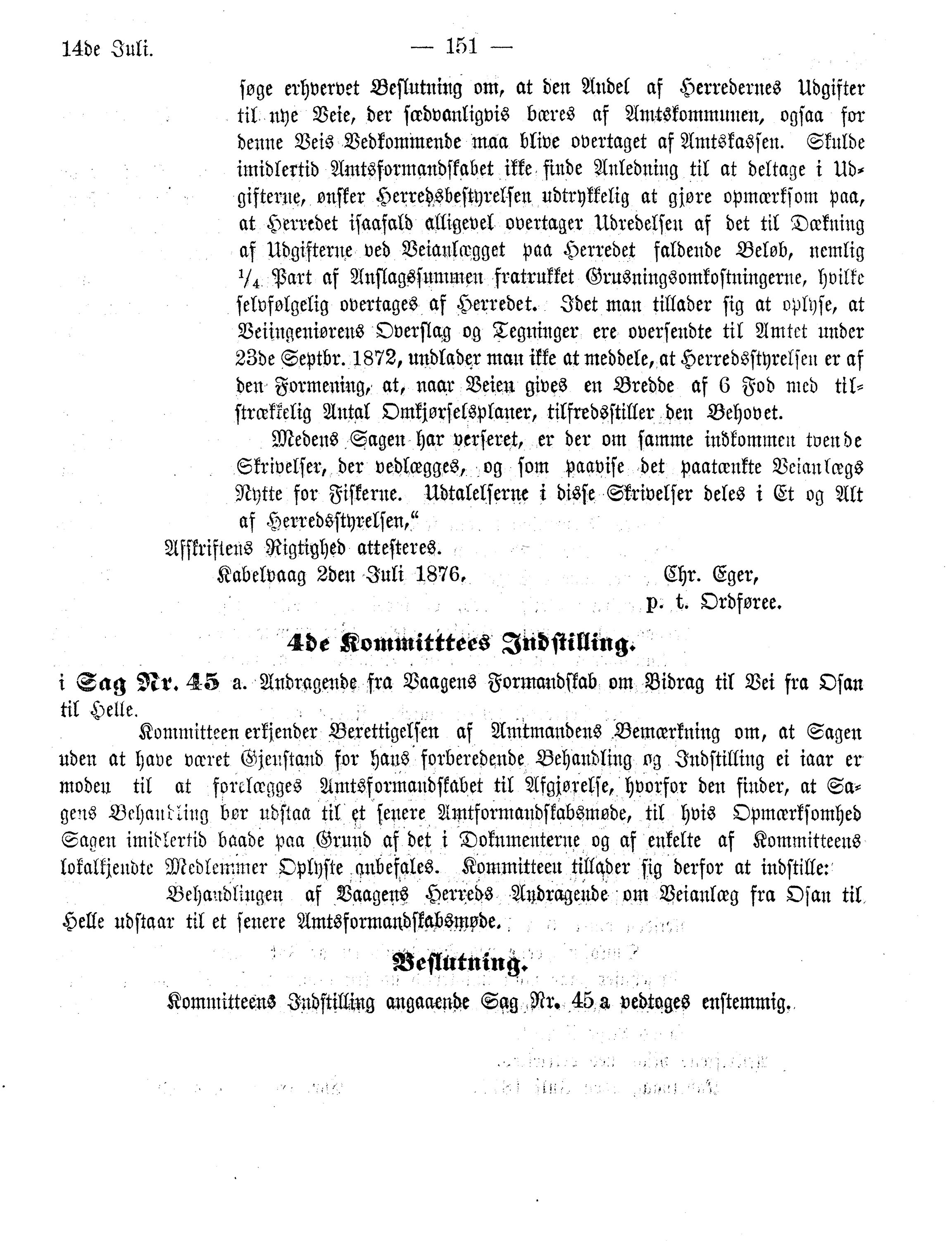 Nordland Fylkeskommune. Fylkestinget, AIN/NFK-17/176/A/Ac/L0011: Fylkestingsforhandlinger 1877, 1877