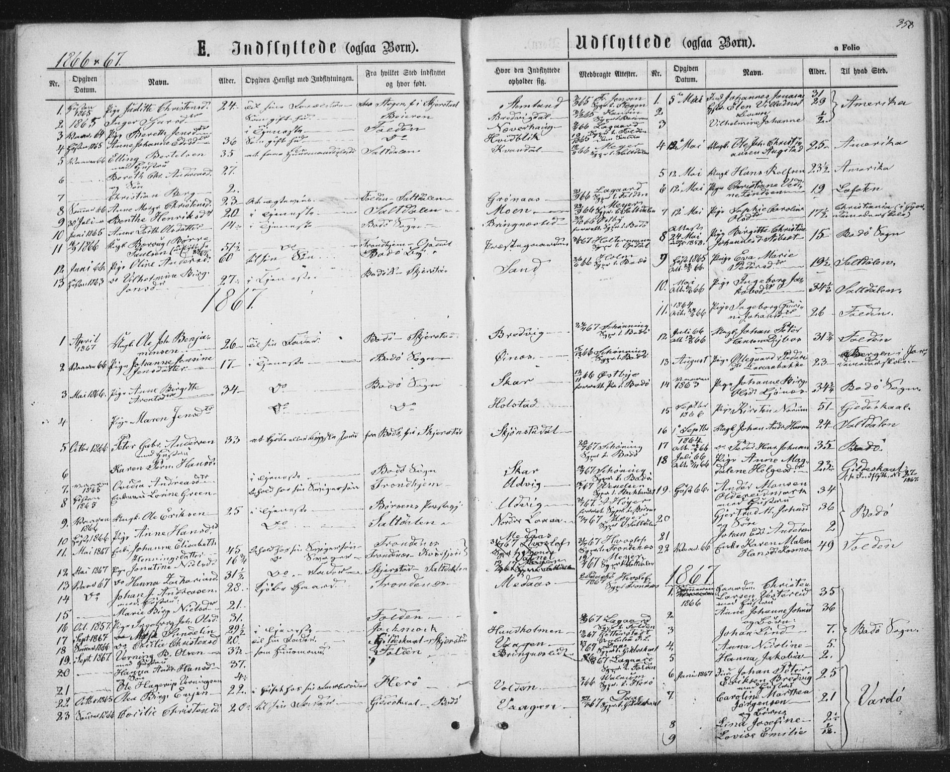 Ministerialprotokoller, klokkerbøker og fødselsregistre - Nordland, SAT/A-1459/852/L0739: Parish register (official) no. 852A09, 1866-1877, p. 358