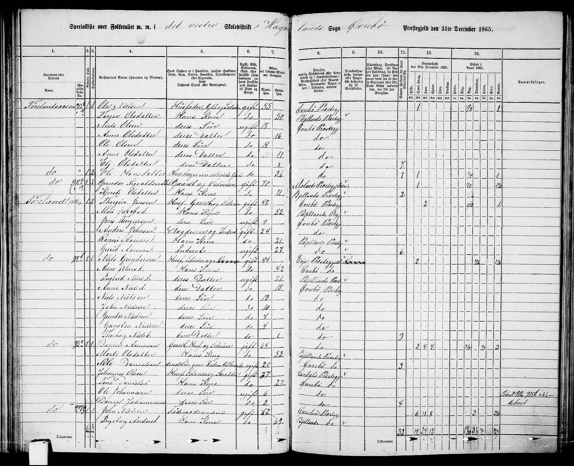 RA, 1865 census for Øvrebø, 1865, p. 53