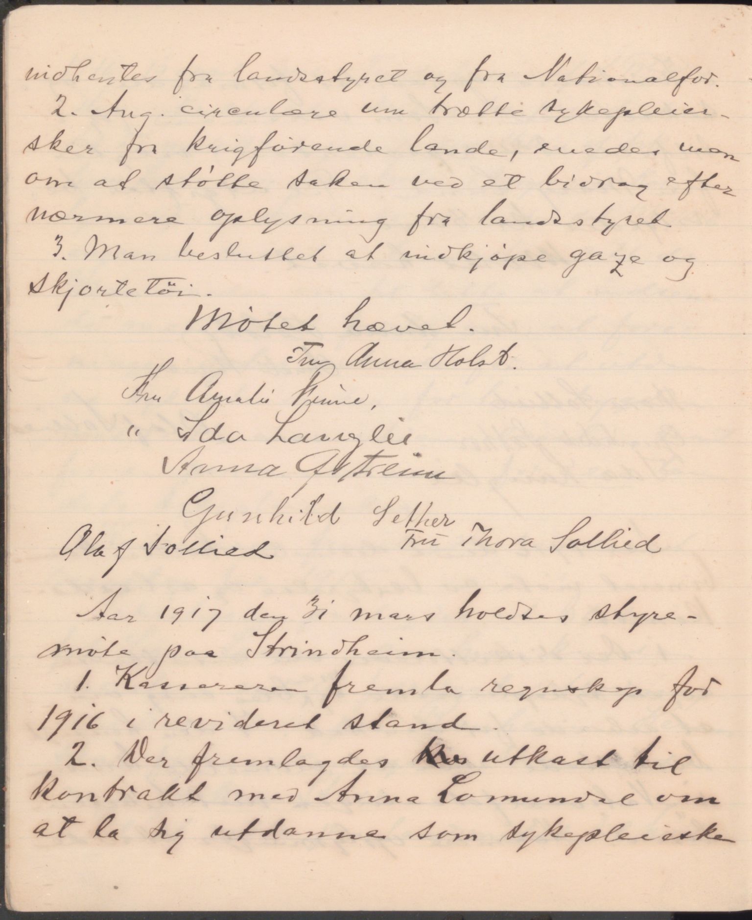 Trondheim Røde Kors, TRKO/PA-1204/A/Ab/L0001: Forhandlingsprotokoll for styret Strinda Røde Kors, 1914-1925, p. 10