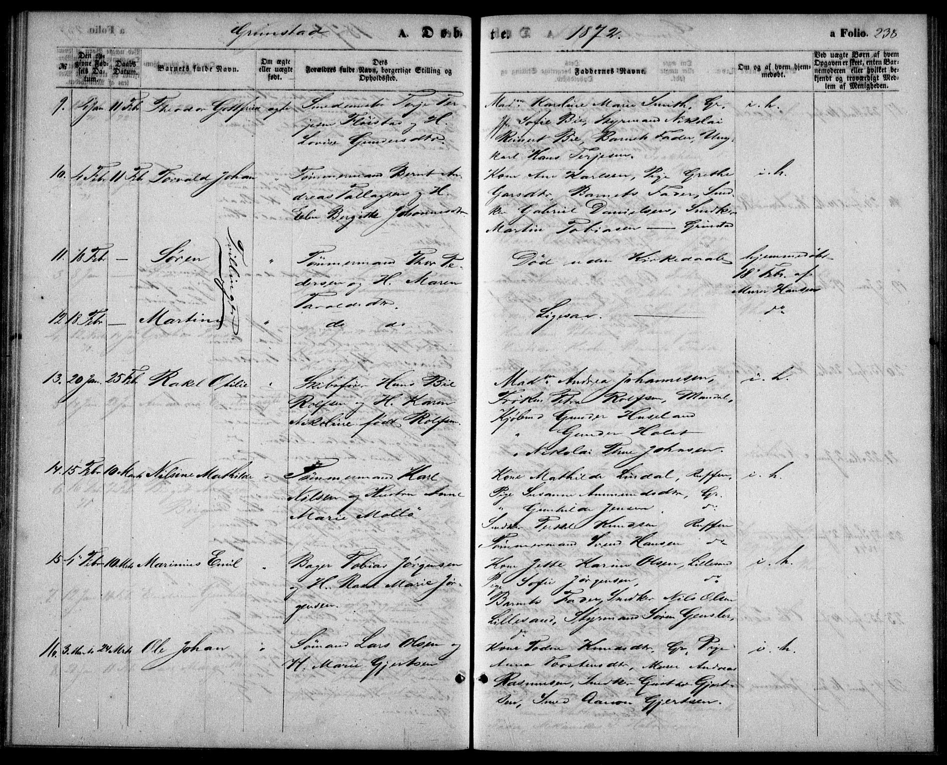 Fjære sokneprestkontor, AV/SAK-1111-0011/F/Fb/L0009: Parish register (copy) no. B 9, 1867-1870, p. 238