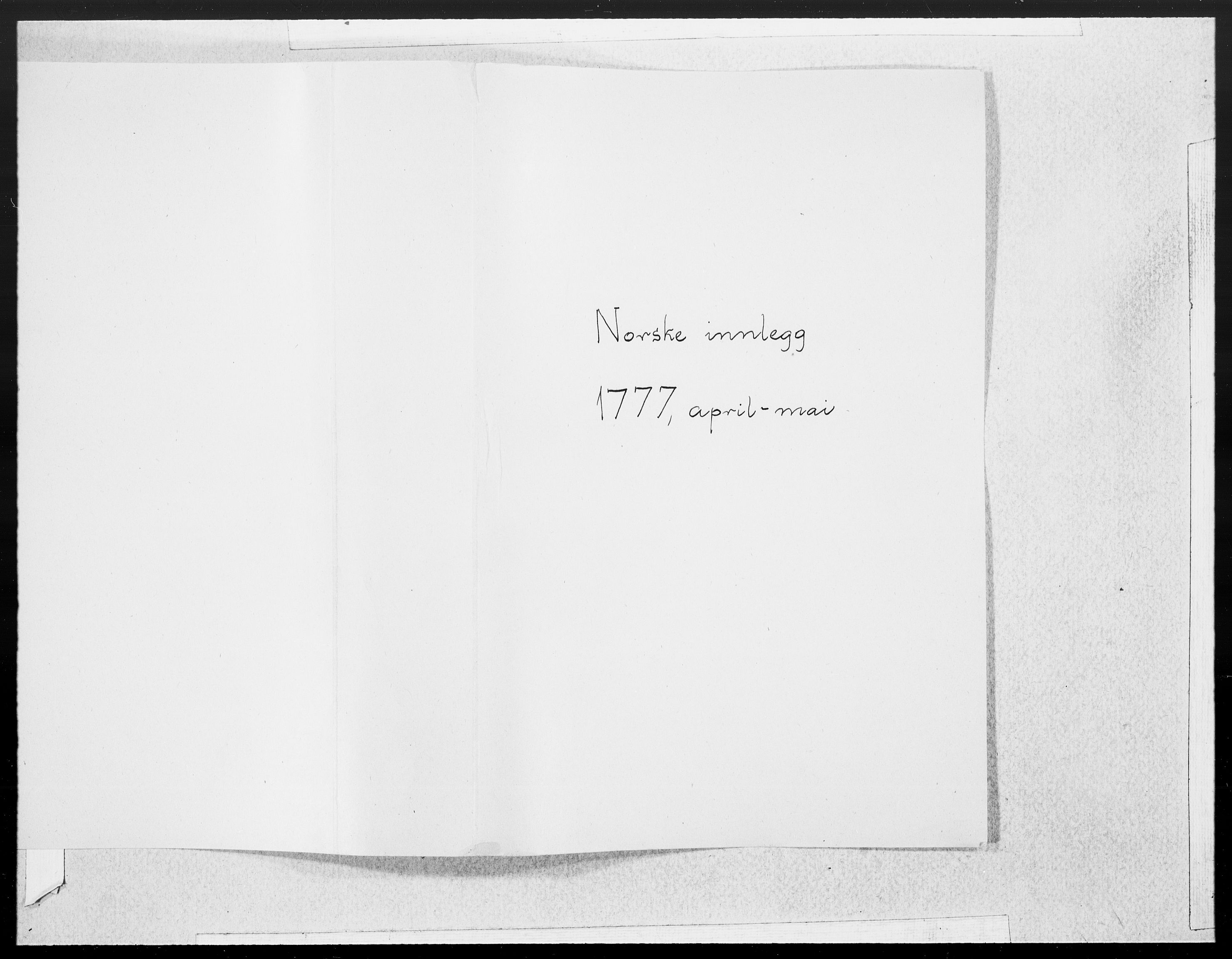 Danske Kanselli 1572-1799, AV/RA-EA-3023/F/Fc/Fcc/Fcca/L0224: Norske innlegg 1572-1799, 1777, p. 2