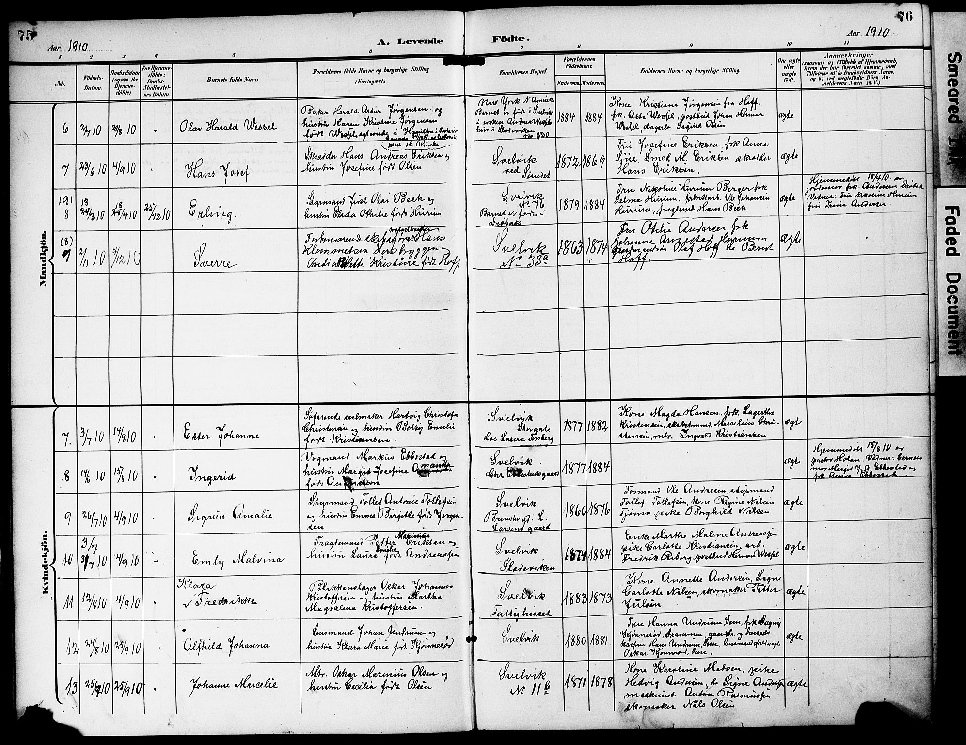 Strømm kirkebøker, AV/SAKO-A-322/G/Gb/L0002: Parish register (copy) no. II 2, 1897-1928, p. 75-76