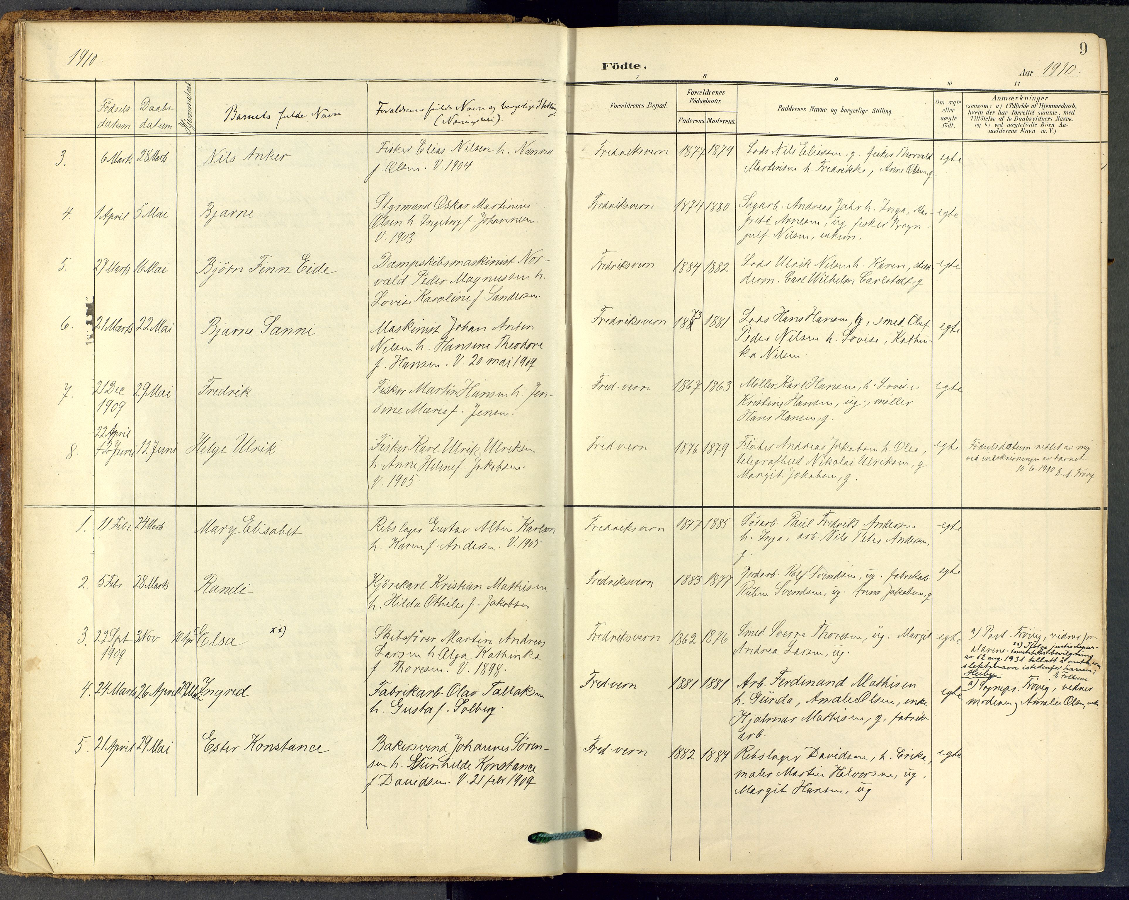 Stavern kirkebøker, SAKO/A-318/F/Fa/L0009: Parish register (official) no. 9, 1906-1955, p. 9
