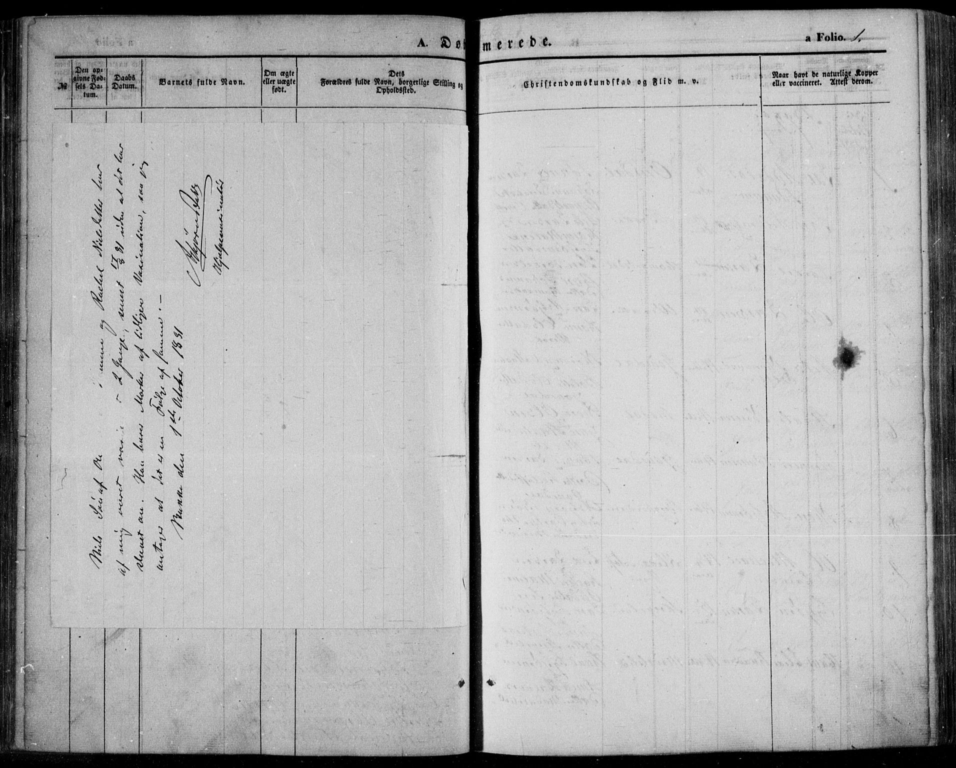 Bakke sokneprestkontor, AV/SAK-1111-0002/F/Fa/Faa/L0005: Parish register (official) no. A 5, 1847-1855, p. 1