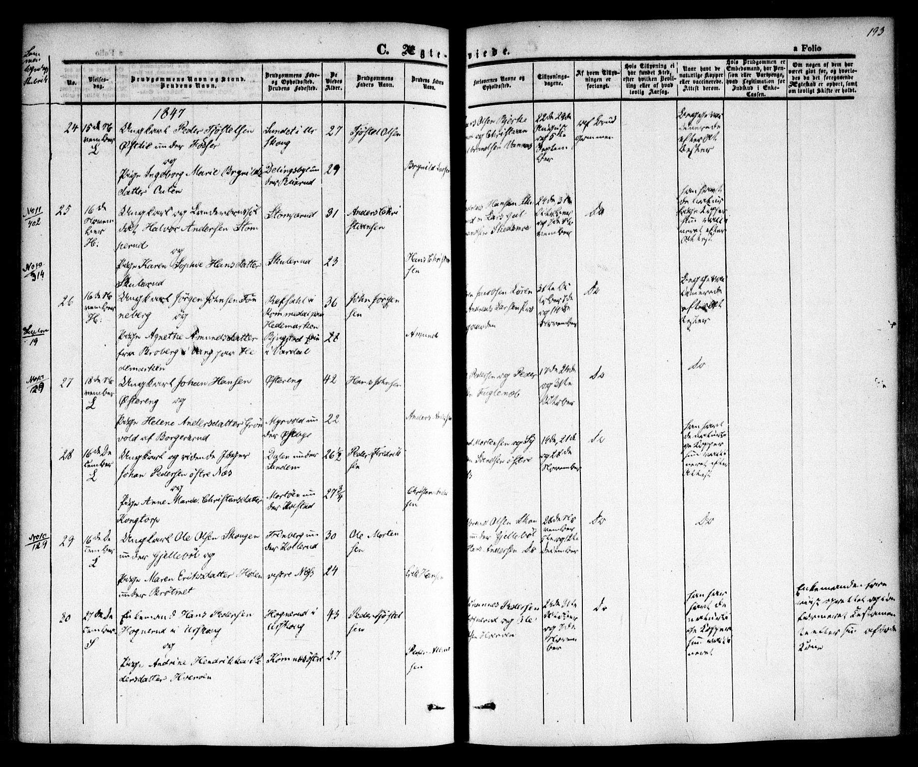 Høland prestekontor Kirkebøker, AV/SAO-A-10346a/F/Fa/L0009: Parish register (official) no. I 9, 1846-1853, p. 193