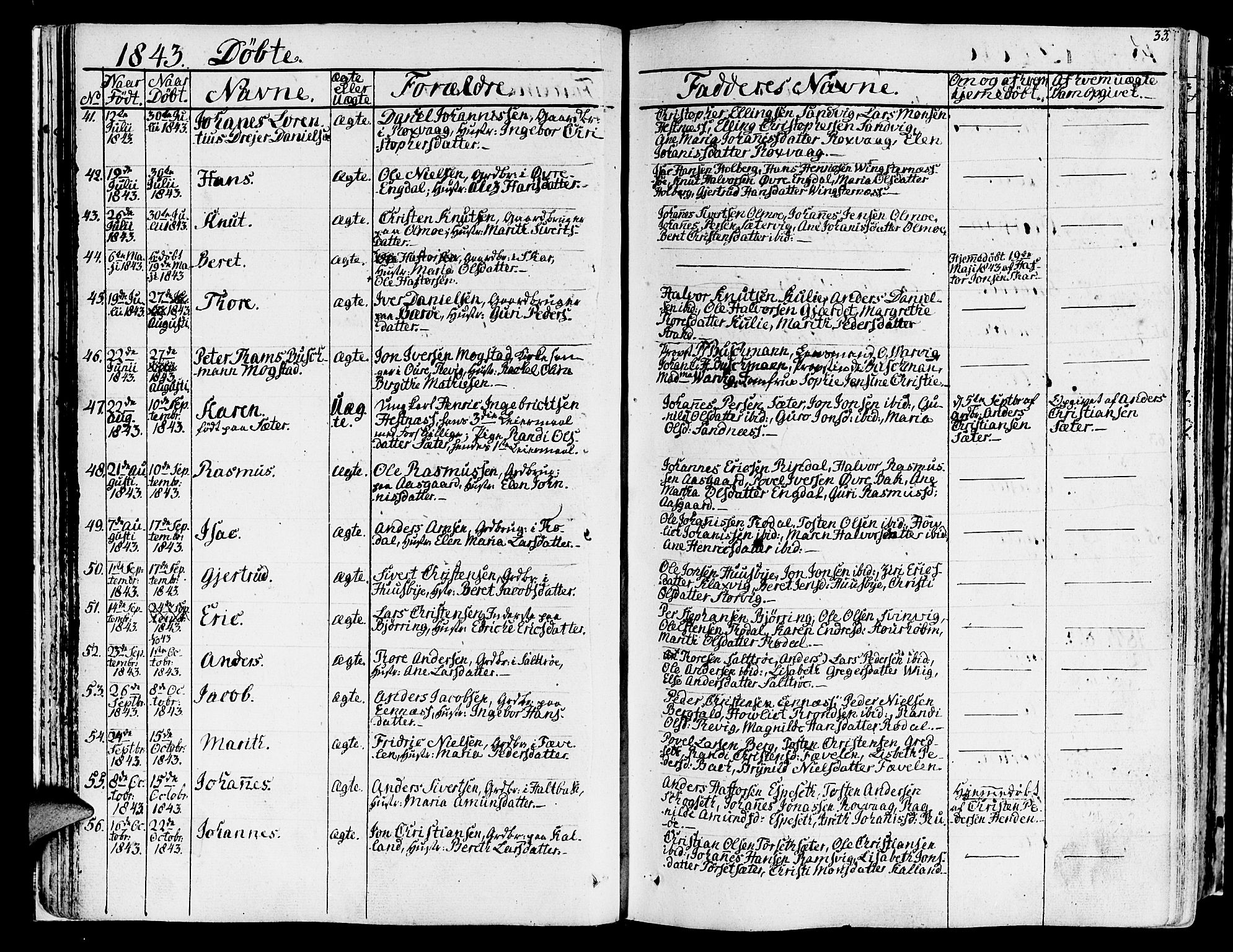 Ministerialprotokoller, klokkerbøker og fødselsregistre - Møre og Romsdal, AV/SAT-A-1454/578/L0904: Parish register (official) no. 578A03, 1836-1858, p. 33