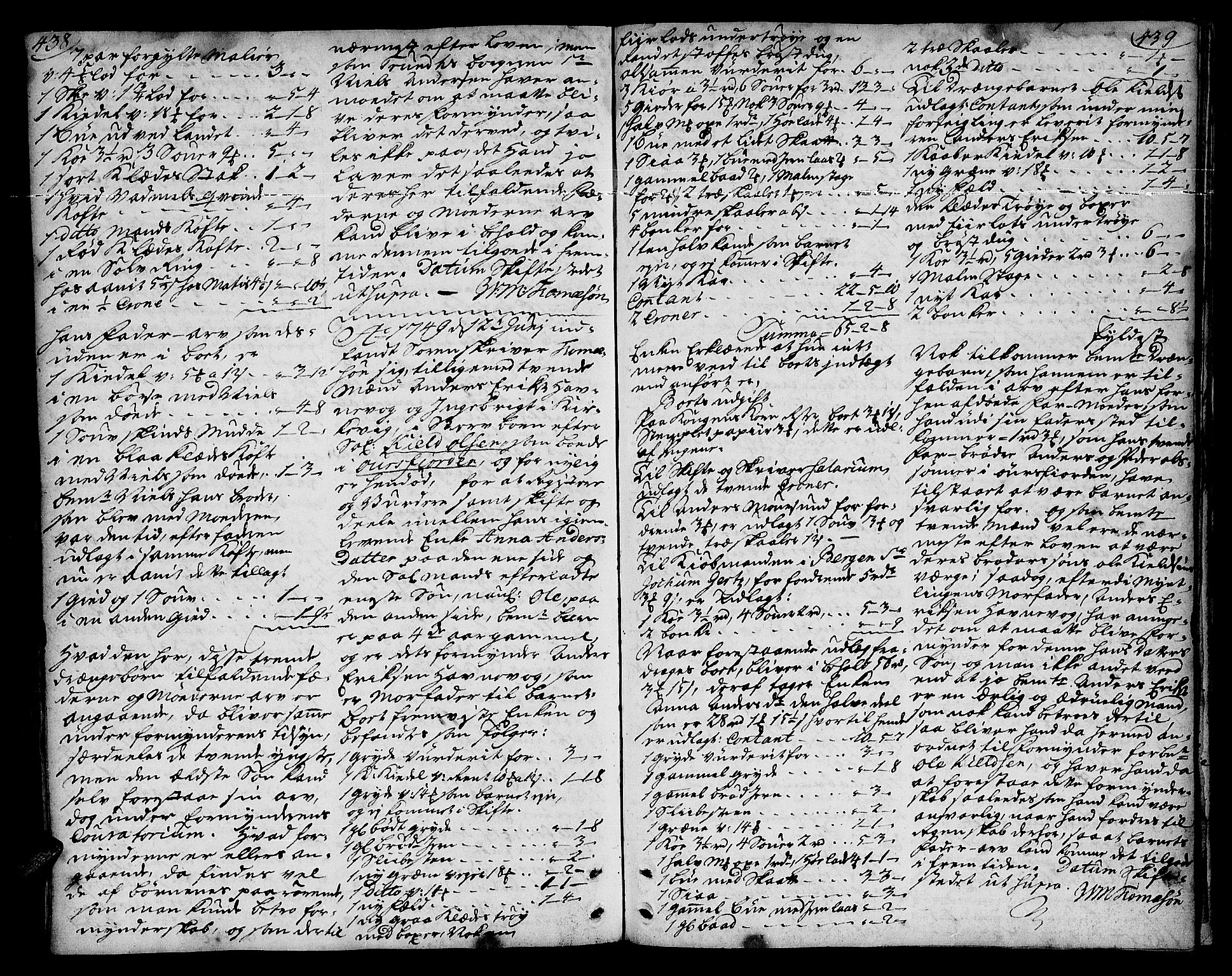 Sorenskriveren i Tromsø (-1755), SATØ/S-0262, 1713-1751, p. 438-439