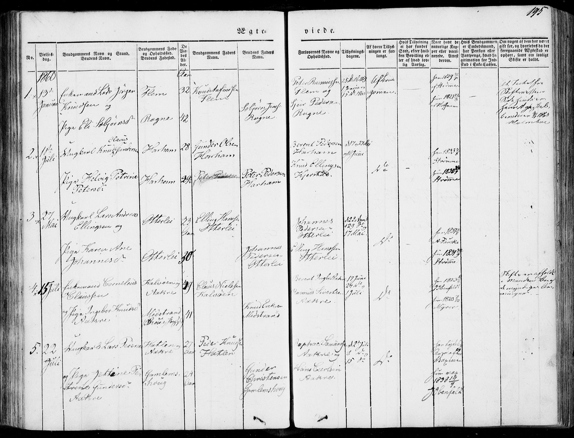 Ministerialprotokoller, klokkerbøker og fødselsregistre - Møre og Romsdal, SAT/A-1454/536/L0497: Parish register (official) no. 536A06, 1845-1865, p. 195