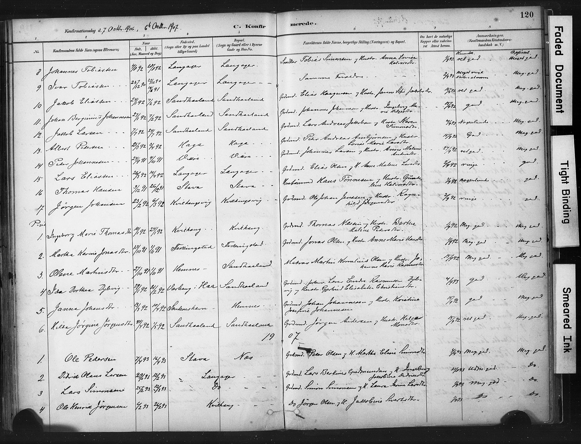 Skudenes sokneprestkontor, SAST/A -101849/H/Ha/Haa/L0010: Parish register (official) no. A 7, 1882-1912, p. 120