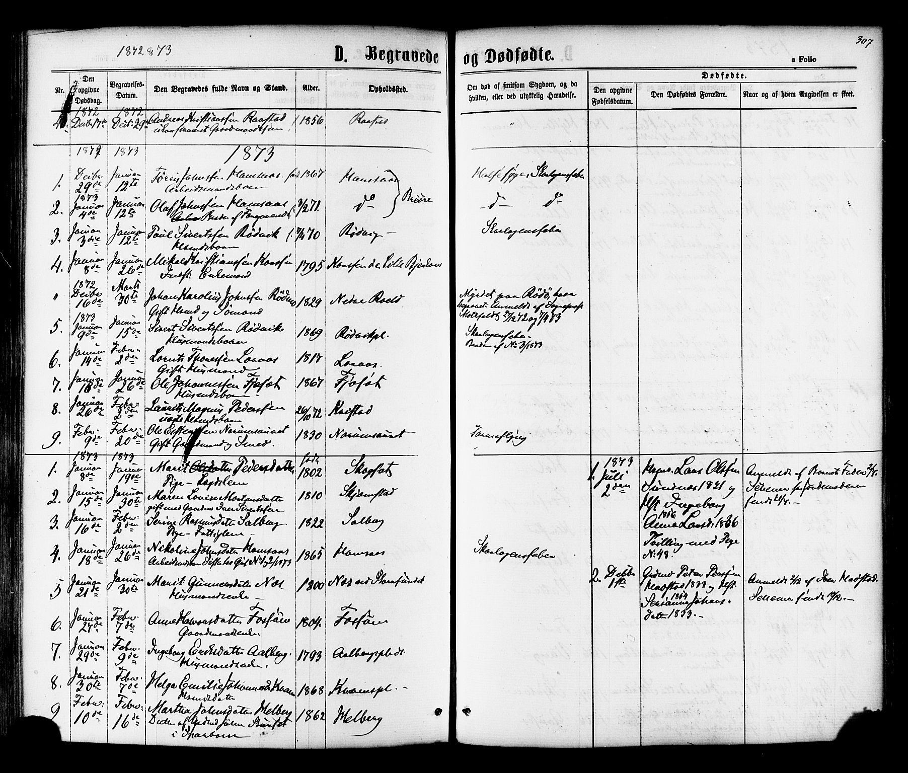 Ministerialprotokoller, klokkerbøker og fødselsregistre - Nord-Trøndelag, SAT/A-1458/730/L0284: Parish register (official) no. 730A09, 1866-1878, p. 307