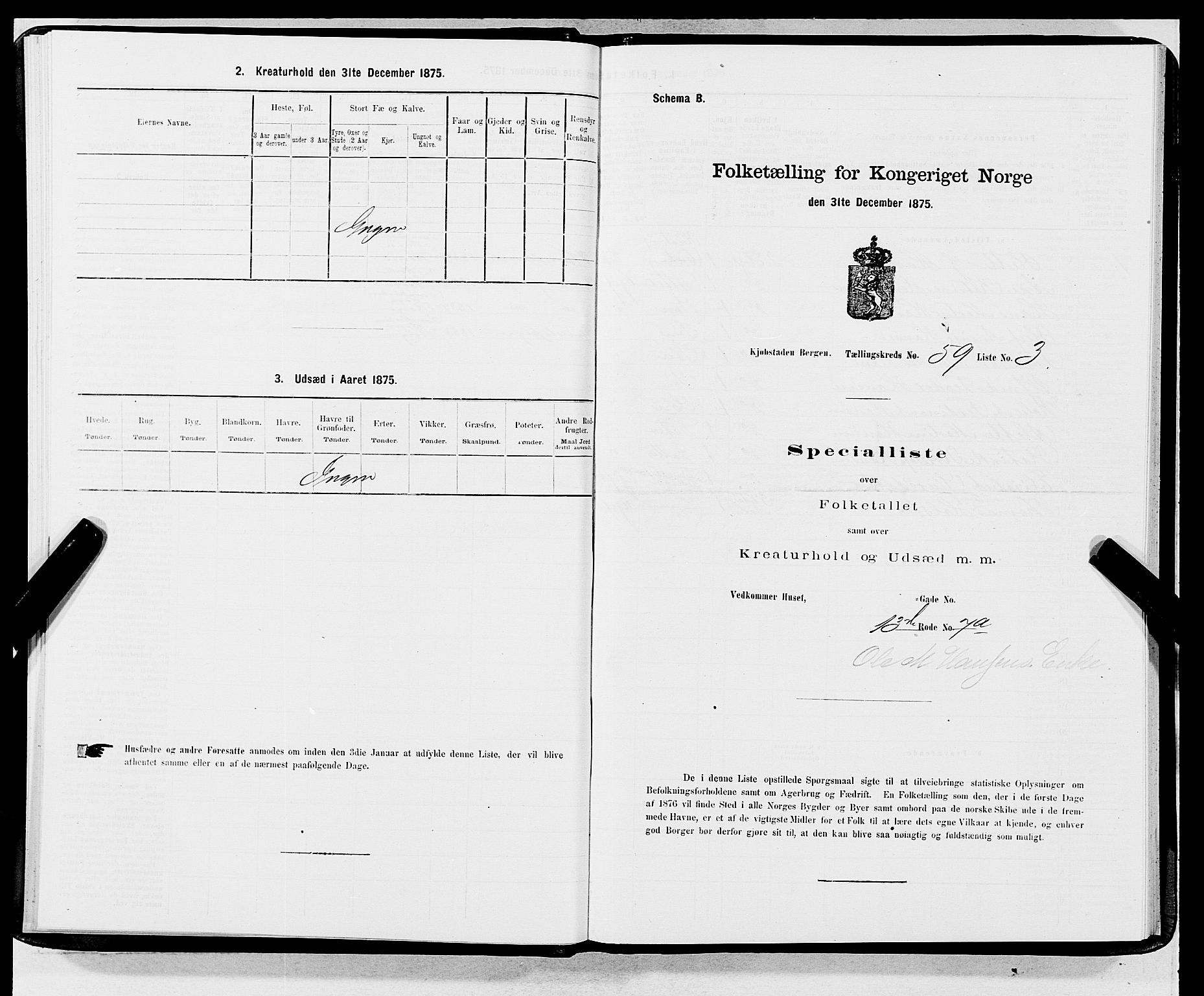 SAB, 1875 census for 1301 Bergen, 1875, p. 3128