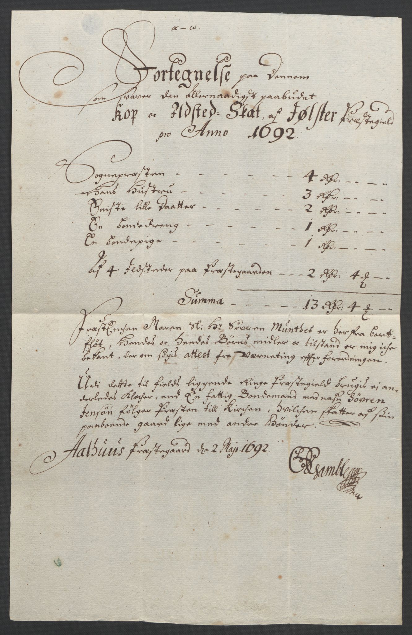 Rentekammeret inntil 1814, Reviderte regnskaper, Fogderegnskap, AV/RA-EA-4092/R53/L3420: Fogderegnskap Sunn- og Nordfjord, 1691-1692, p. 219