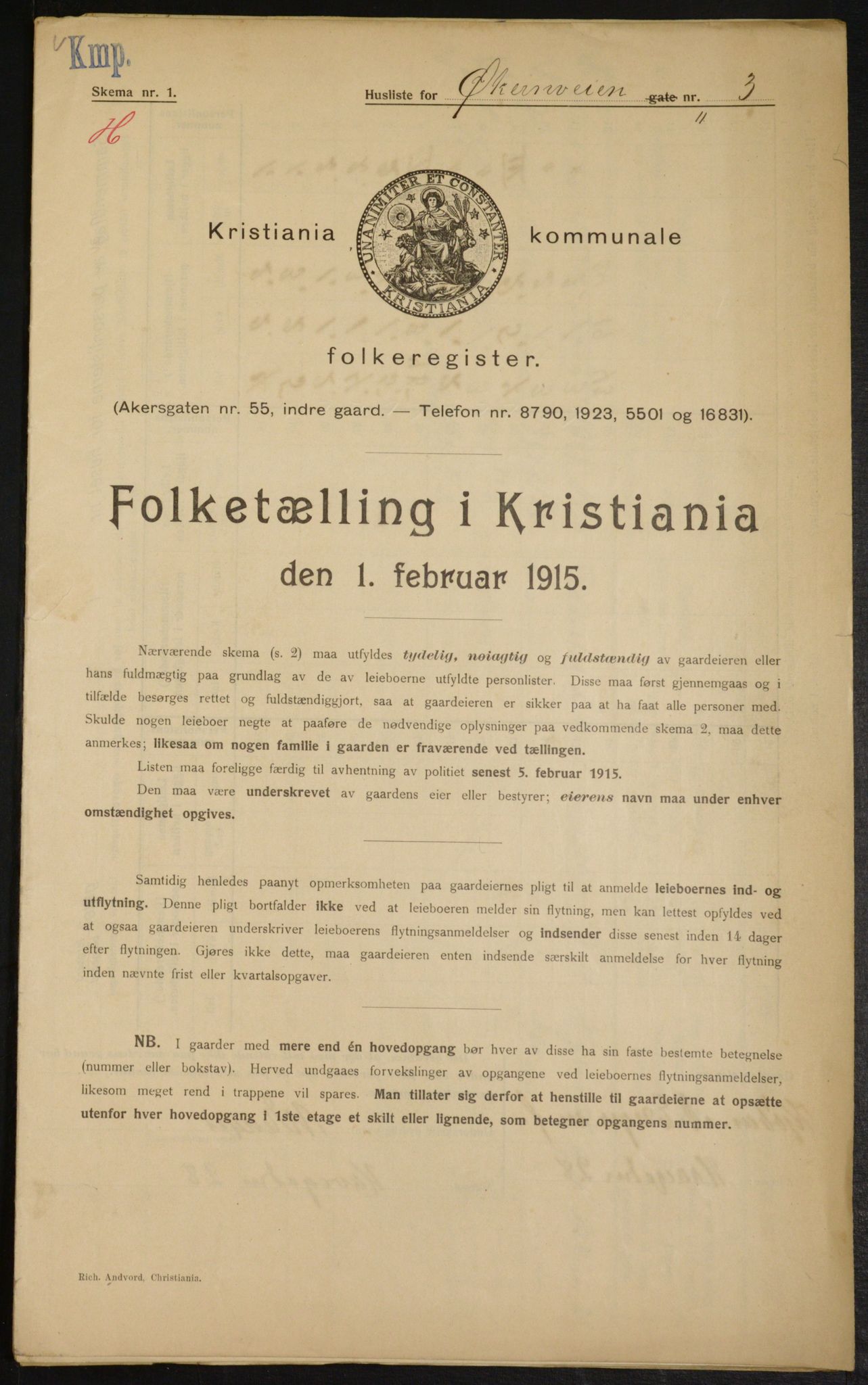 OBA, Municipal Census 1915 for Kristiania, 1915, p. 129278