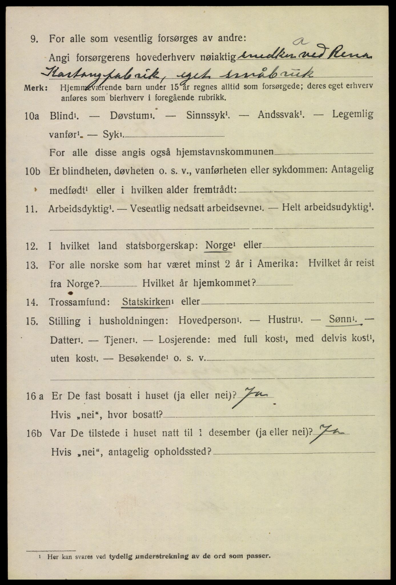 SAH, 1920 census for Åmot, 1920, p. 9586