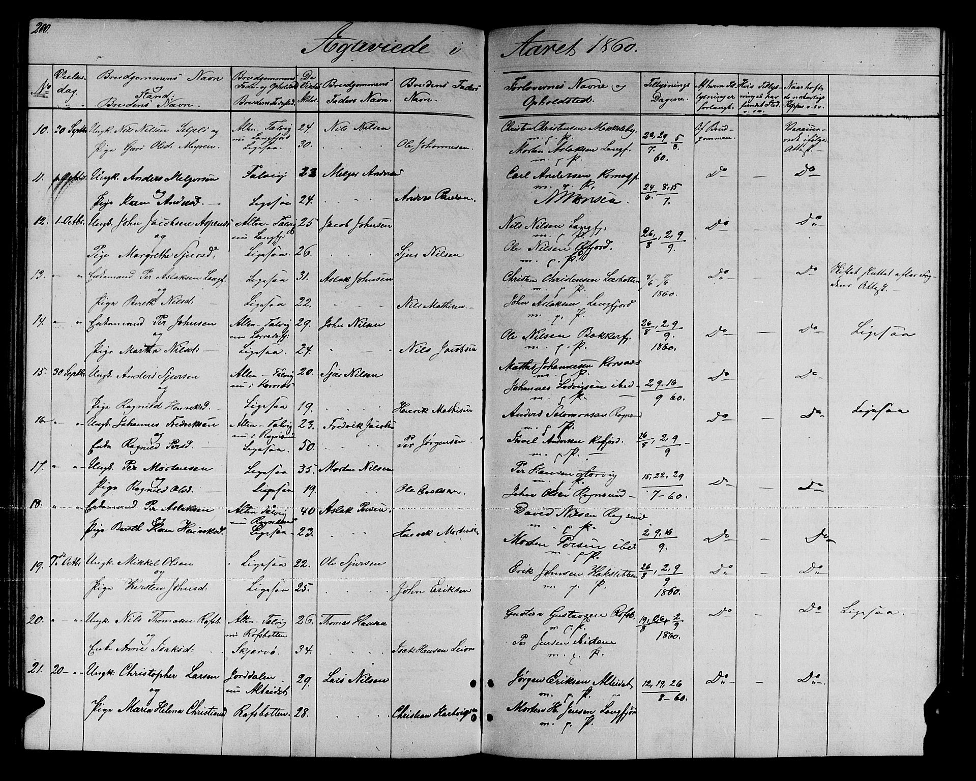 Talvik sokneprestkontor, SATØ/S-1337/H/Hb/L0001klokker: Parish register (copy) no. 1, 1847-1863, p. 200