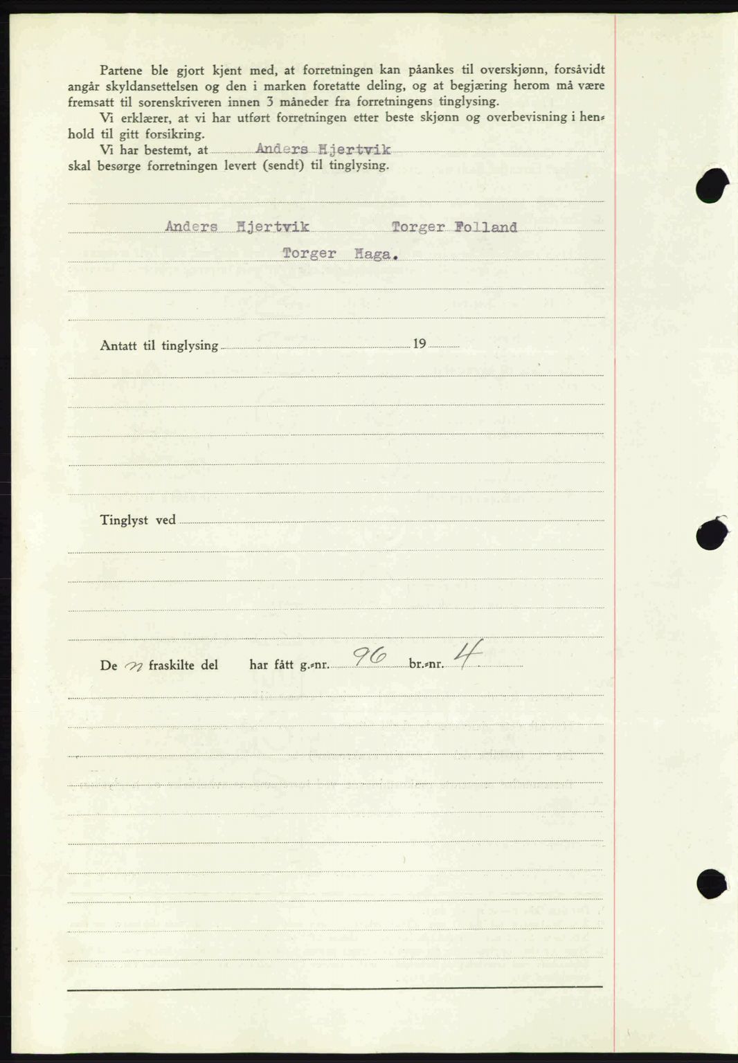 Nordmøre sorenskriveri, AV/SAT-A-4132/1/2/2Ca: Mortgage book no. A91, 1941-1942, Diary no: : 2125/1941