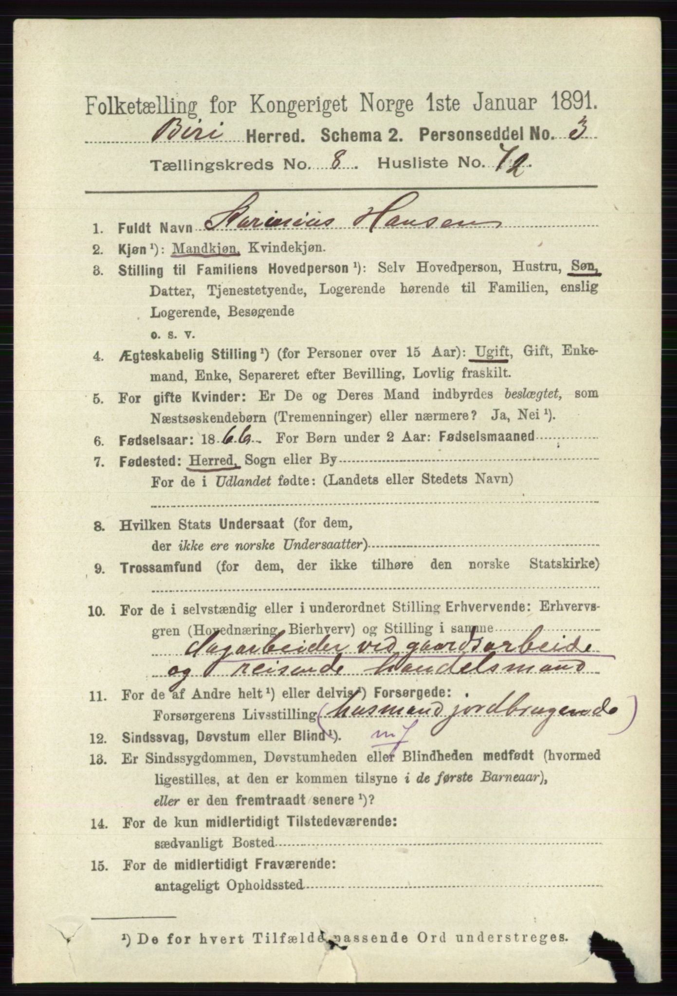 RA, 1891 census for 0525 Biri, 1891, p. 3323